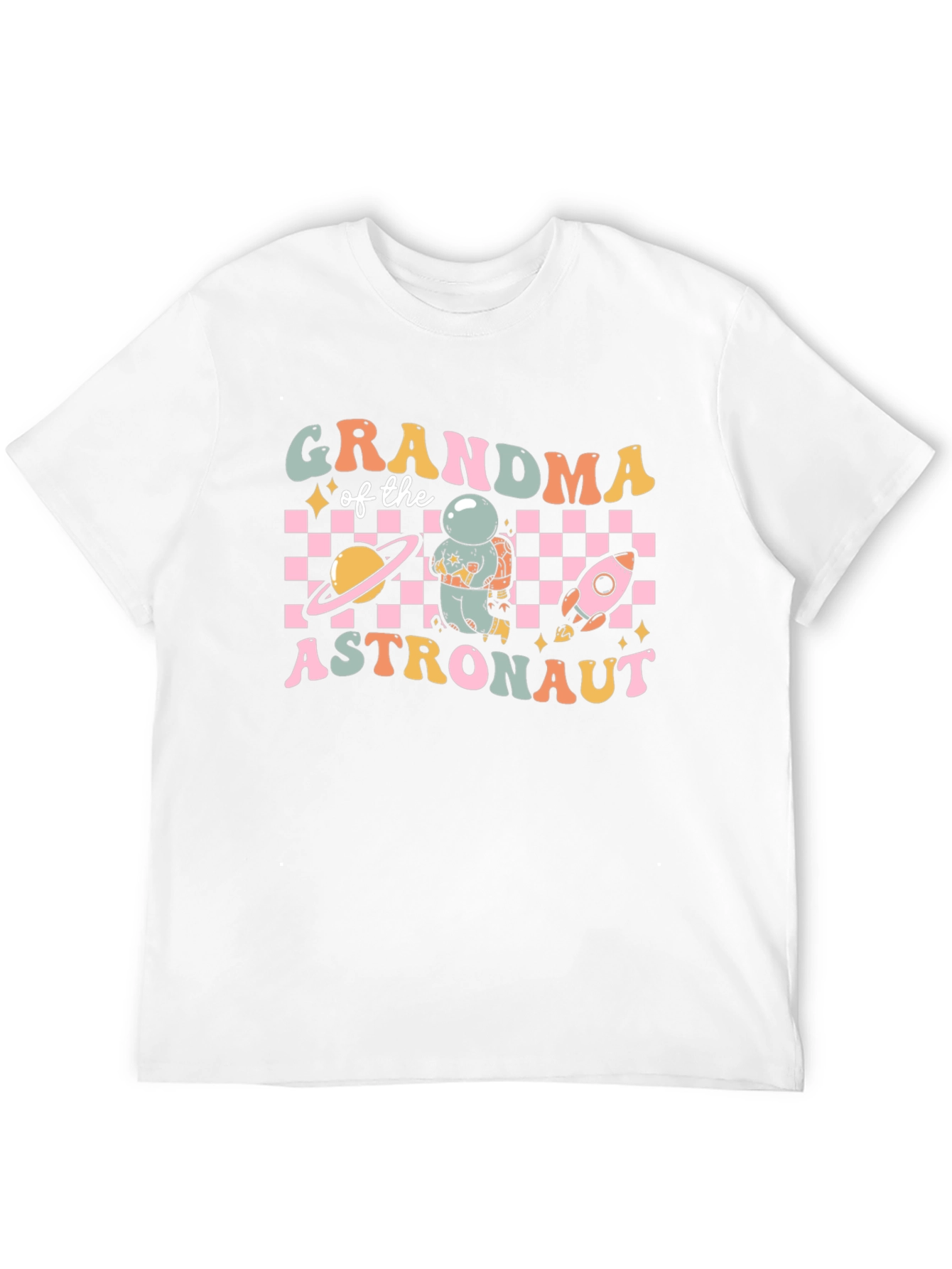 Grandma of Astronaut Black T-Shirt