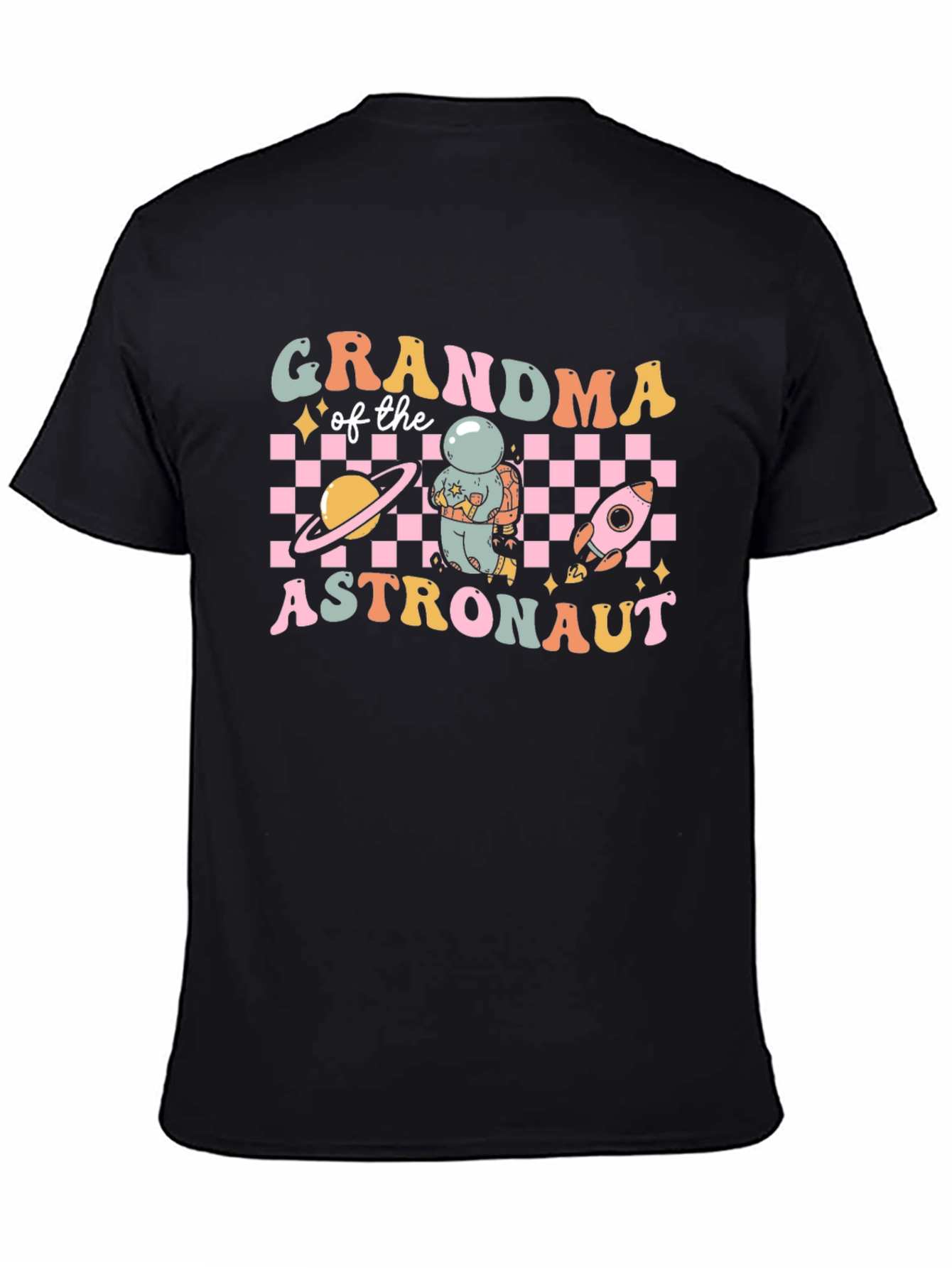 Grandma of Astronaut Black T-Shirt