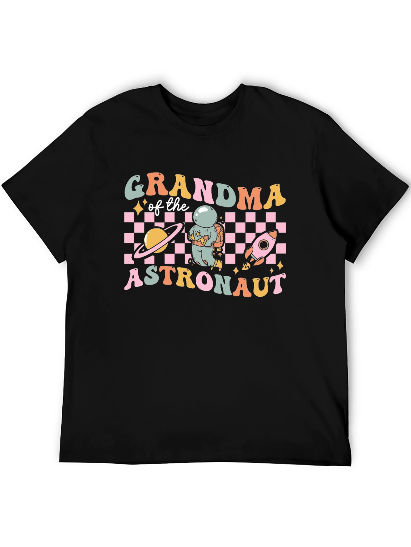 Grandma of Astronaut Black T-Shirt