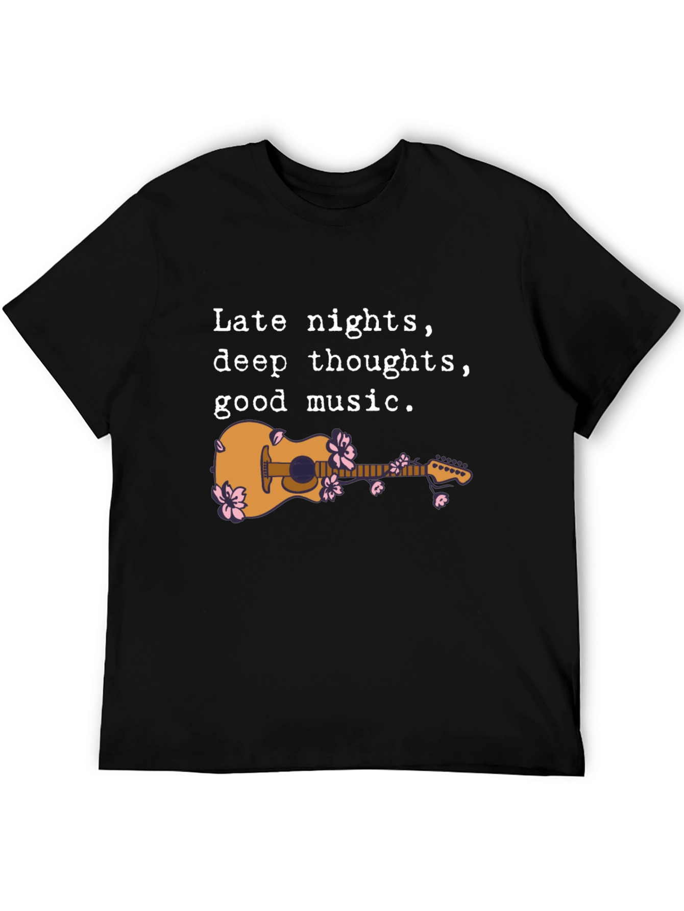Late Night Guitar Graphic Tee - Black