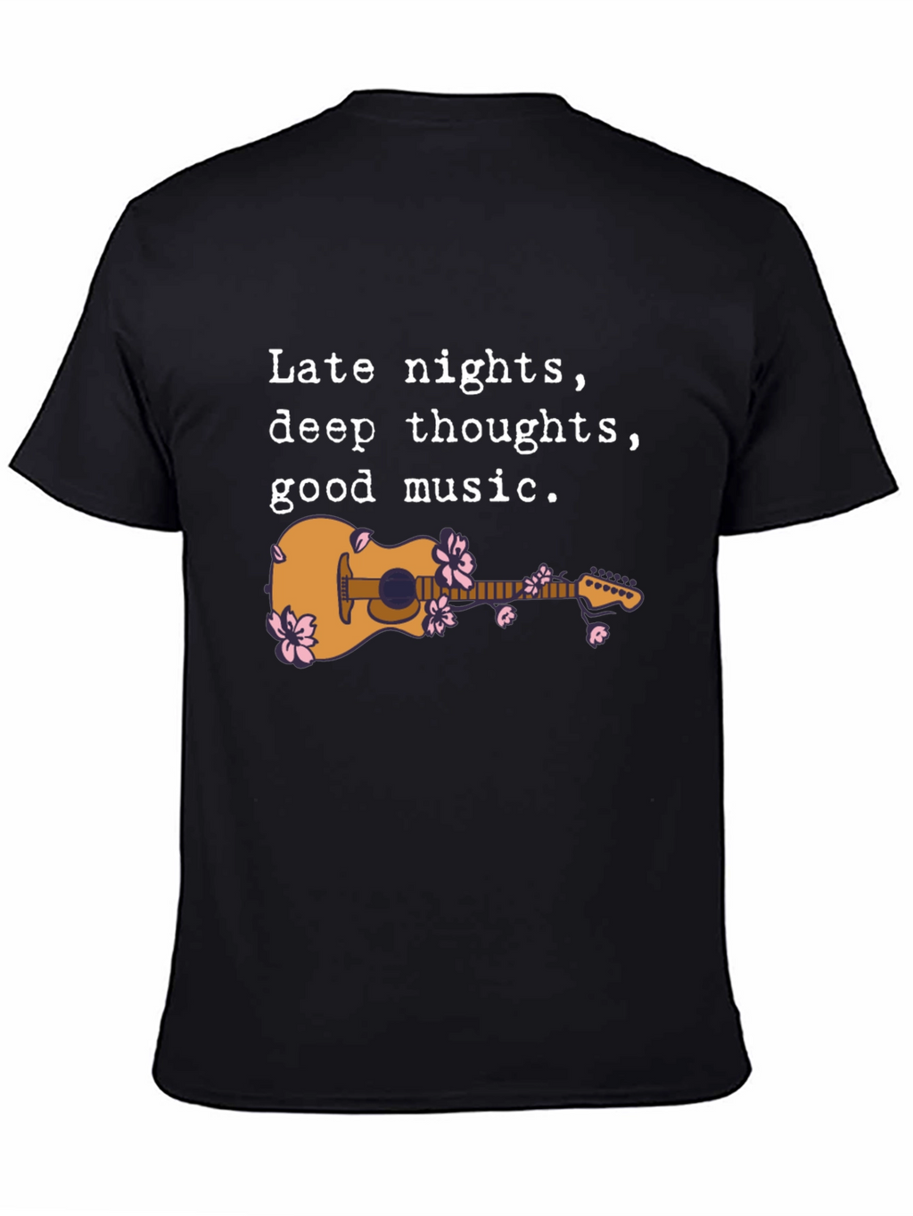 Late Night Guitar Graphic Tee - Black