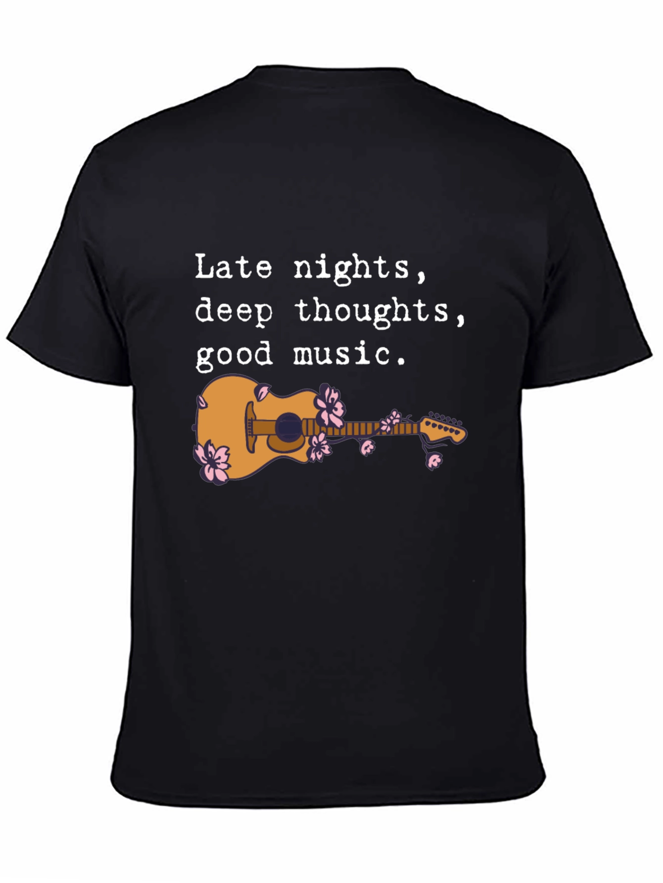 Late Night Guitar Graphic Tee - Black