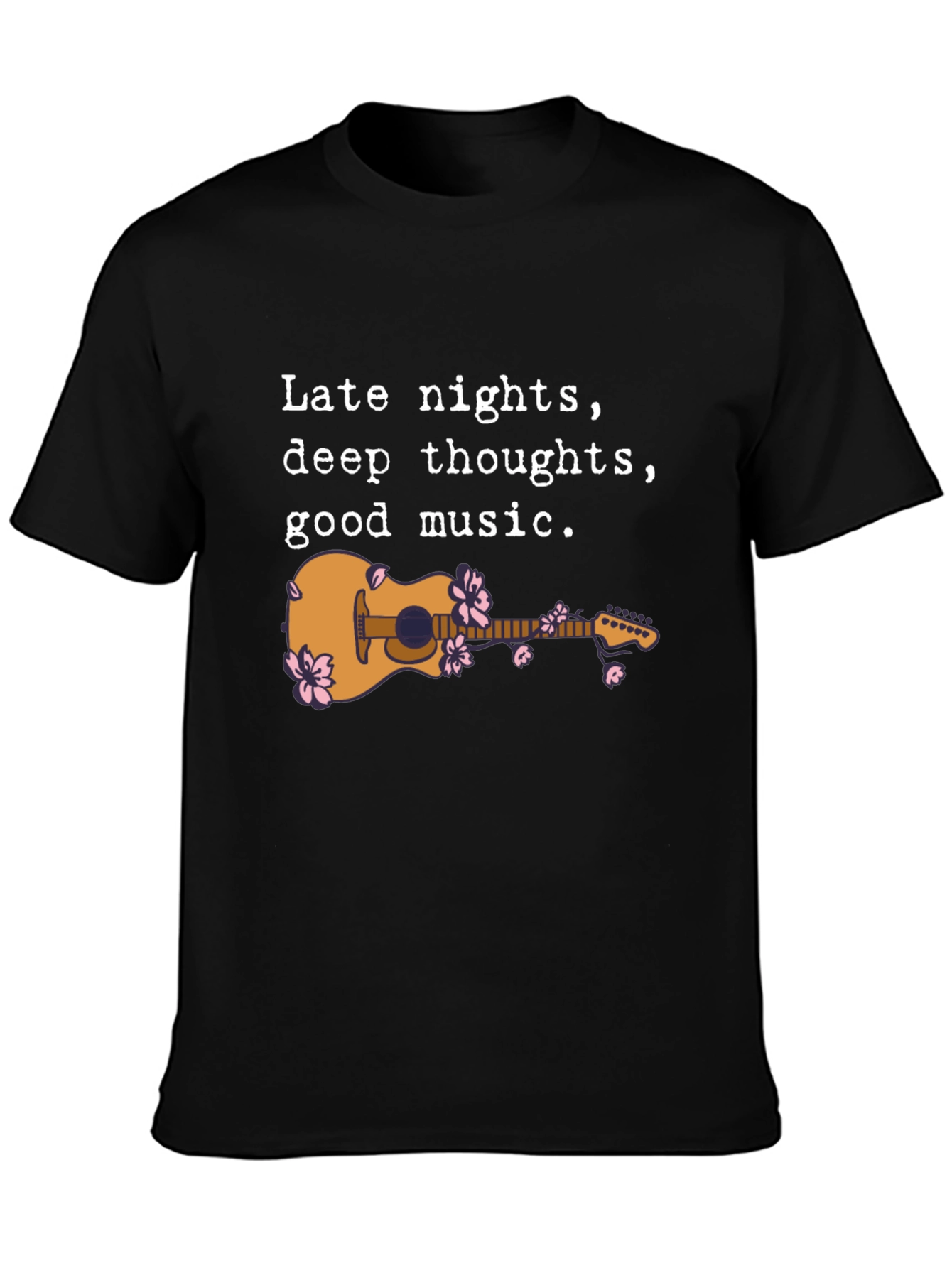 Late Night Guitar Graphic Tee - Black