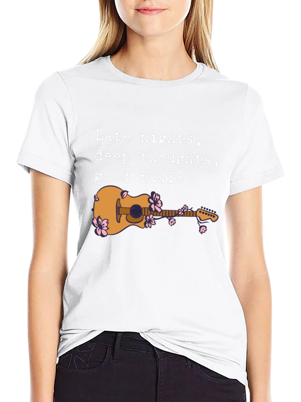 Late Night Guitar Graphic Tee - Black