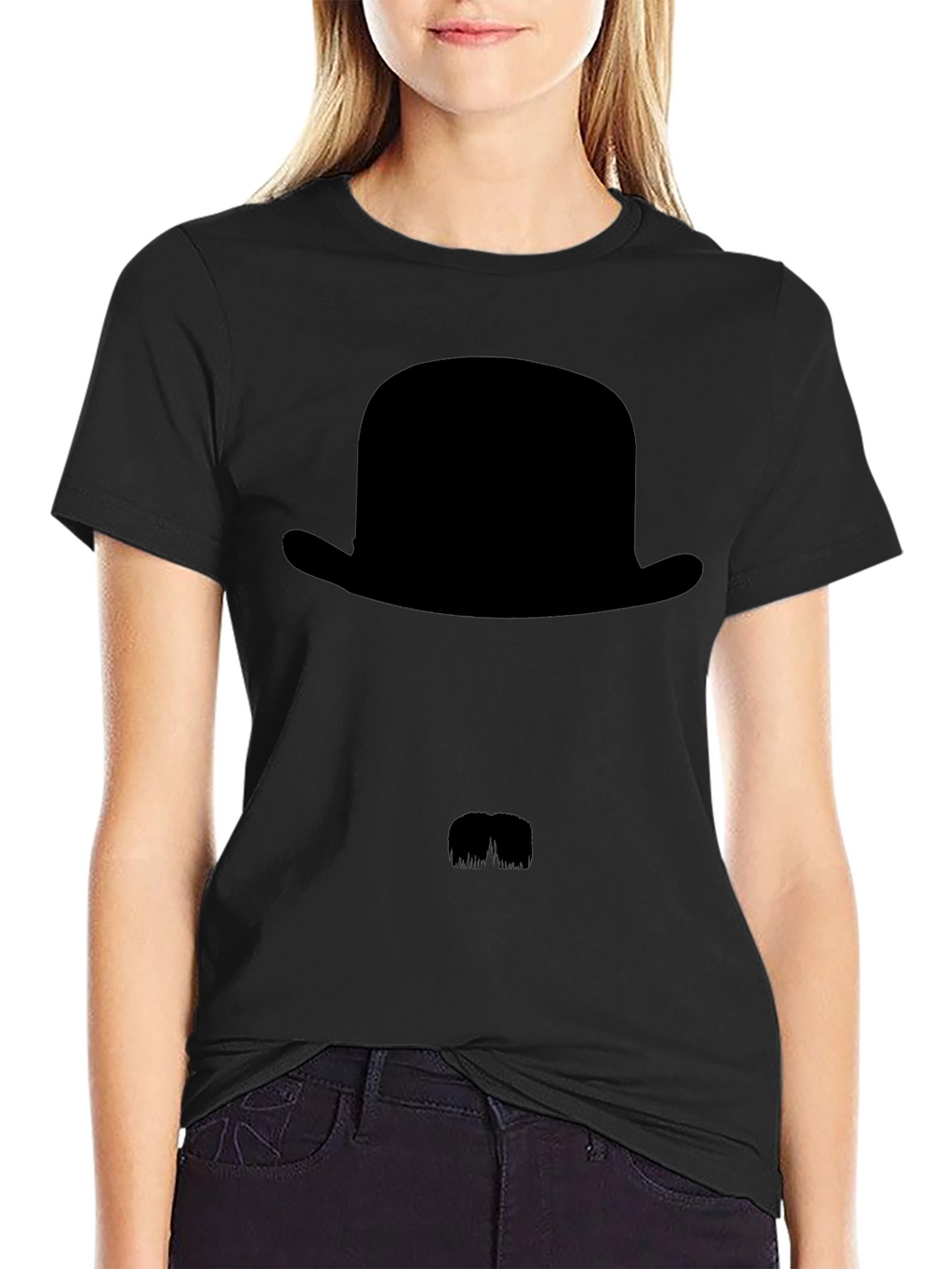 Mens Black Bowler Hat Graphic Tee