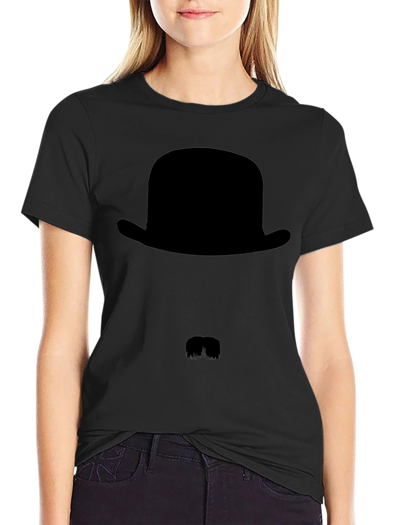 Mens Black Bowler Hat Graphic Tee