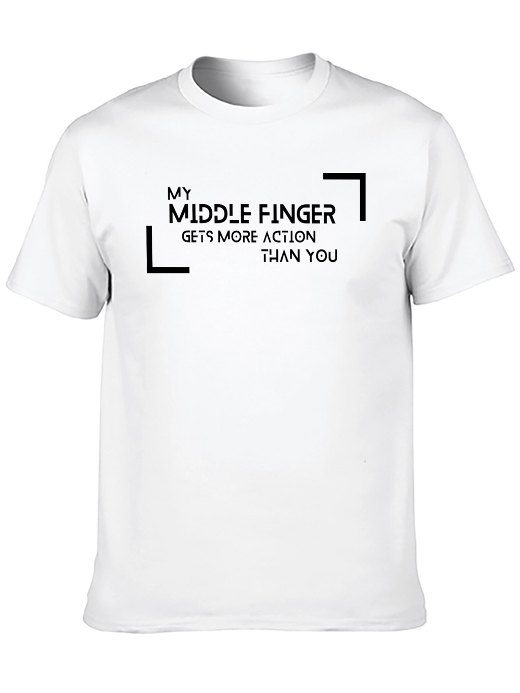 Funny Middle Finger Graphic T-Shirt - Black