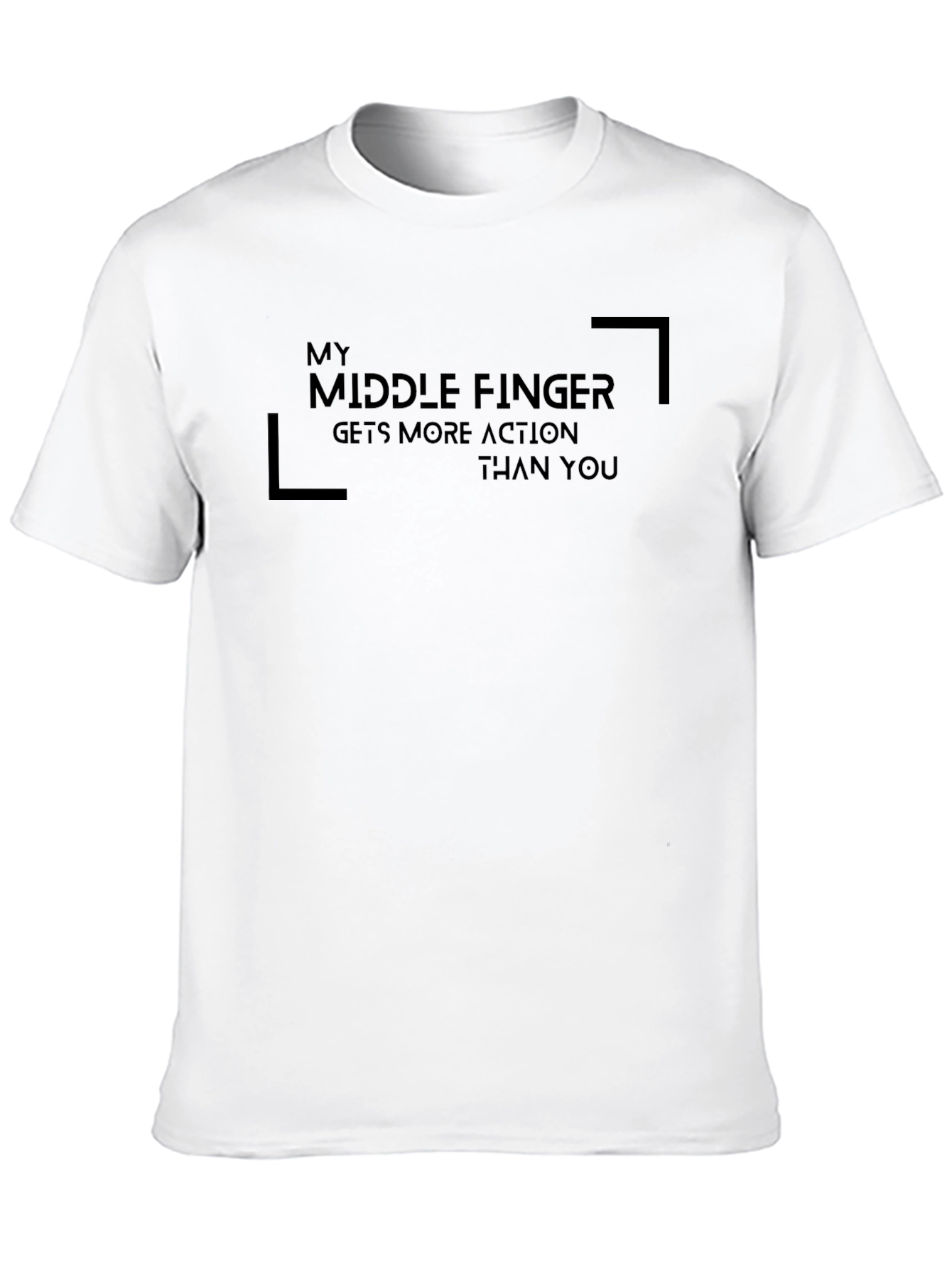 Funny Middle Finger Graphic T-Shirt - Black