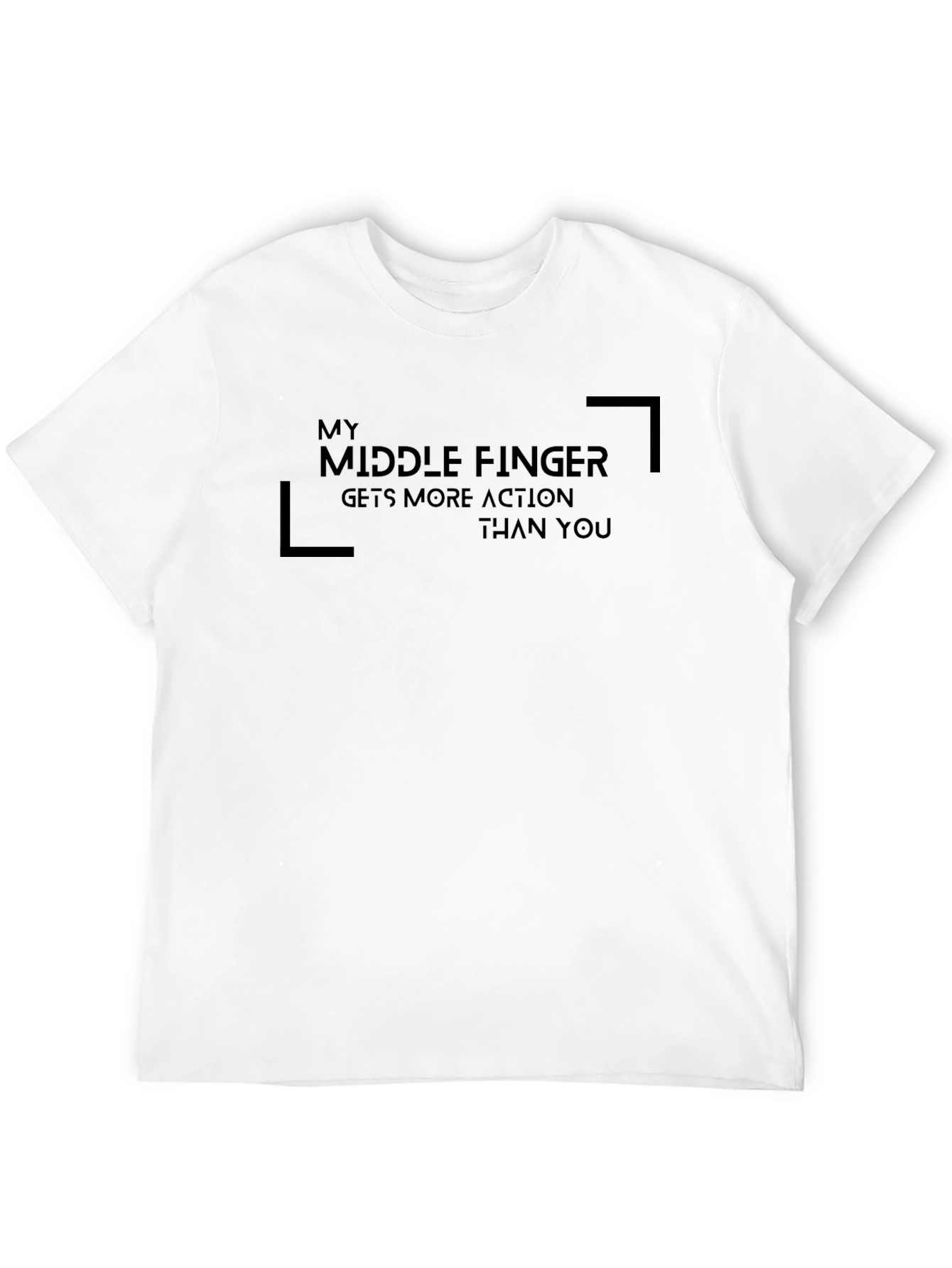 Funny Middle Finger Graphic T-Shirt - Black