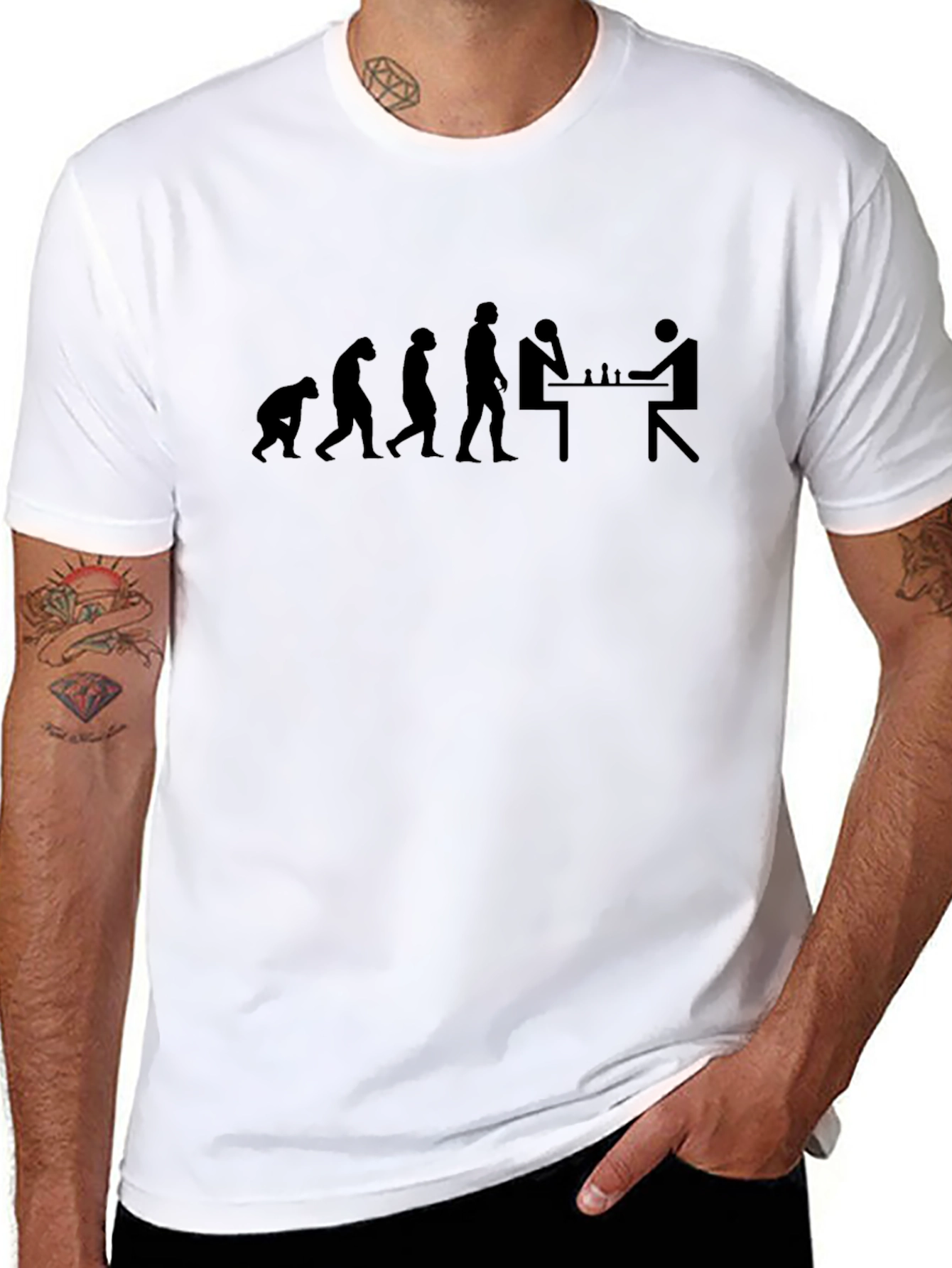 Evolution of Chess Black T-Shirt