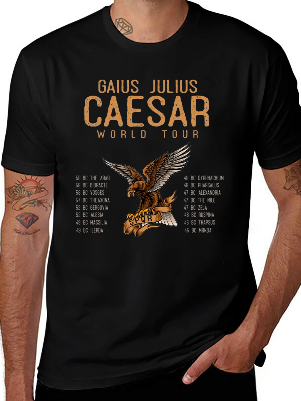 Gaius Julius Caesar World Tour Black T-Shirt
