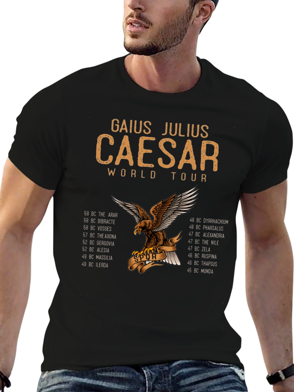 Gaius Julius Caesar World Tour Black T-Shirt