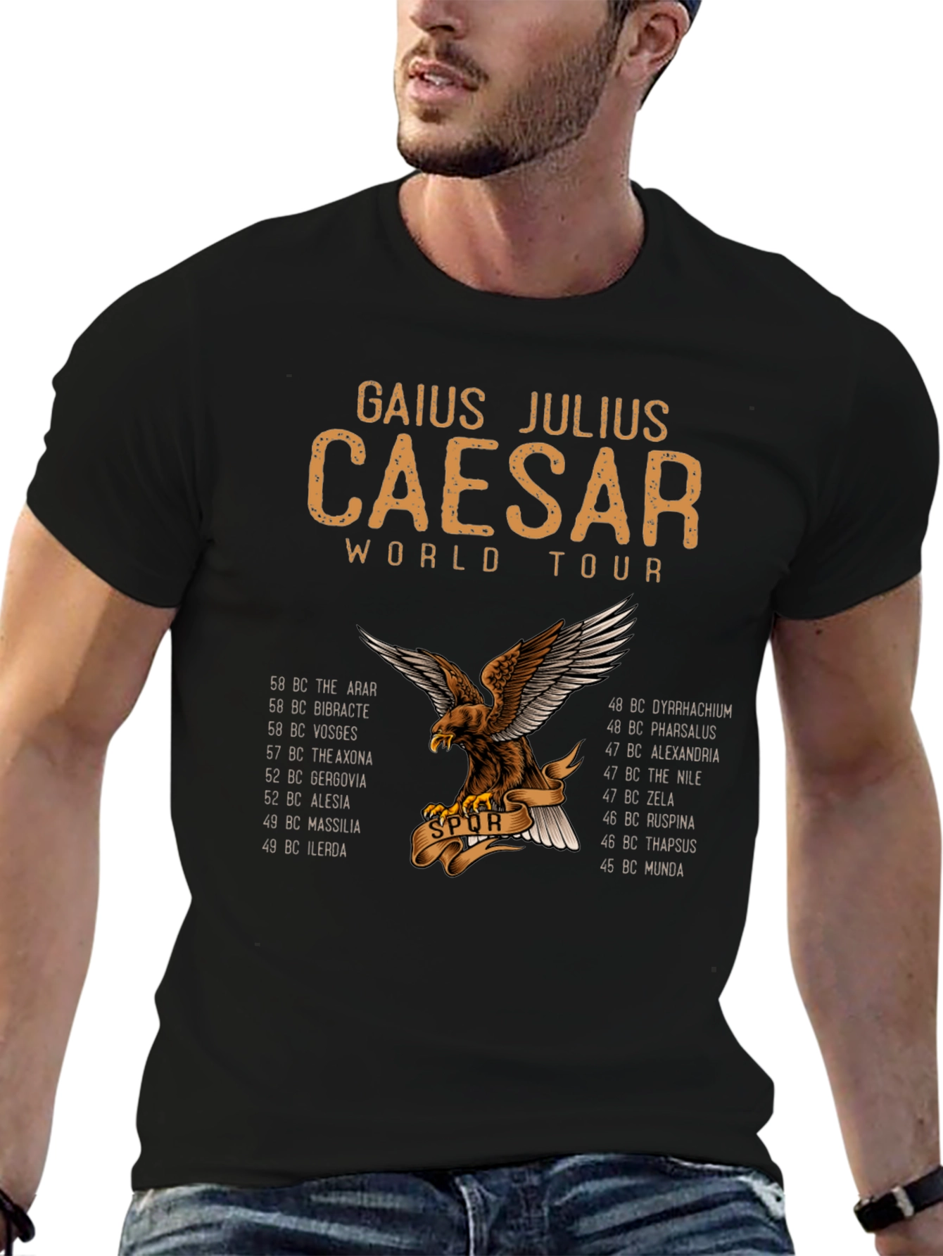 Gaius Julius Caesar World Tour Black T-Shirt