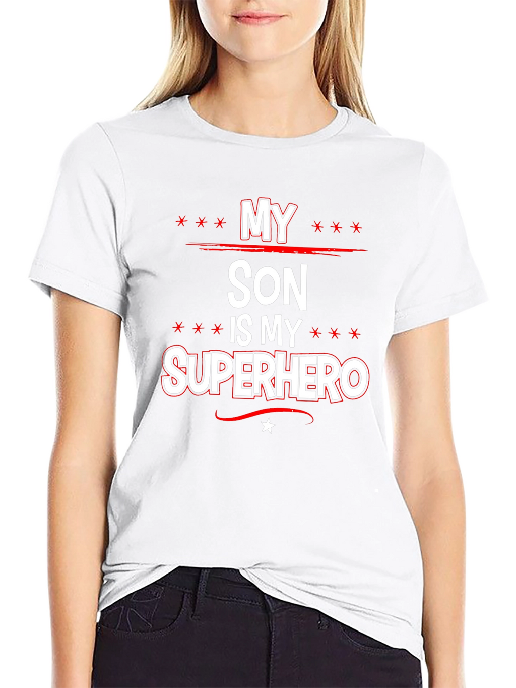 My Son is My Superhero Graphic Tee - Black