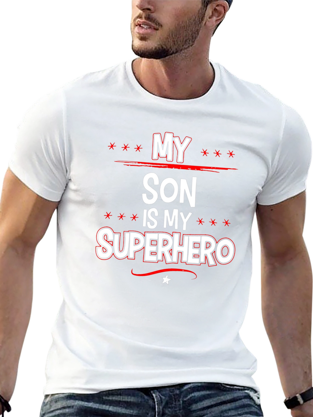 My Son is My Superhero Graphic Tee - Black