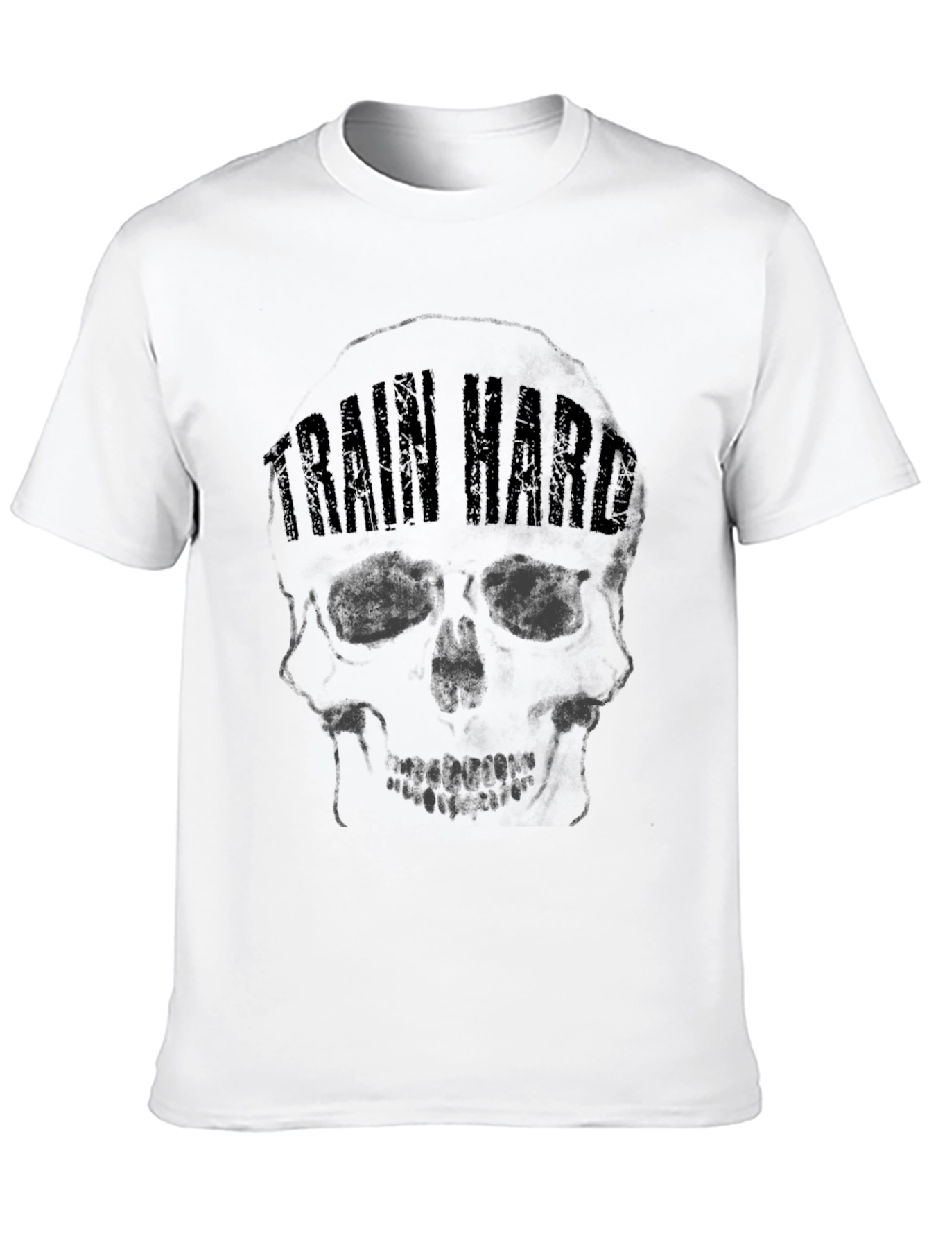 Train Hard Skull Graphic T-Shirt