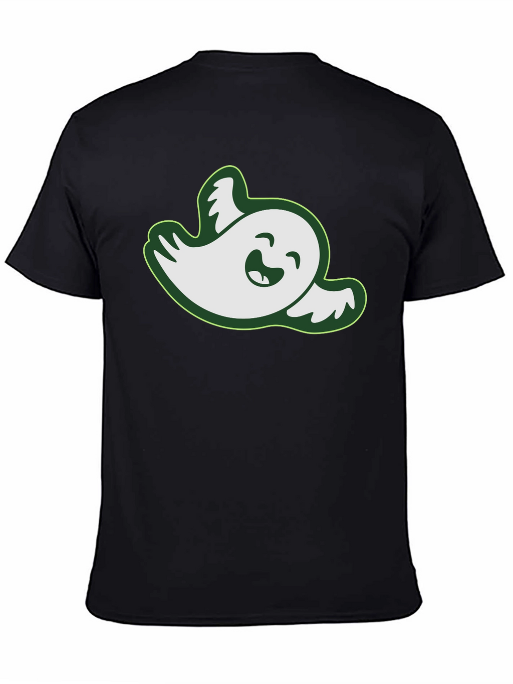 Funny Ghost Graphic Tee - Black Cotton T-Shirt