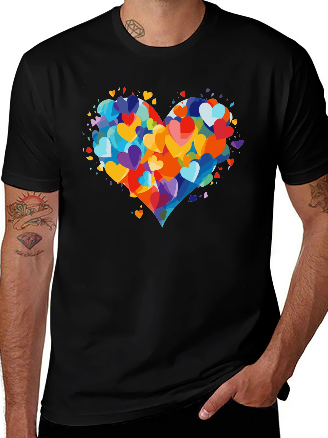 Heart Burst T-Shirt - Colorful Love Design