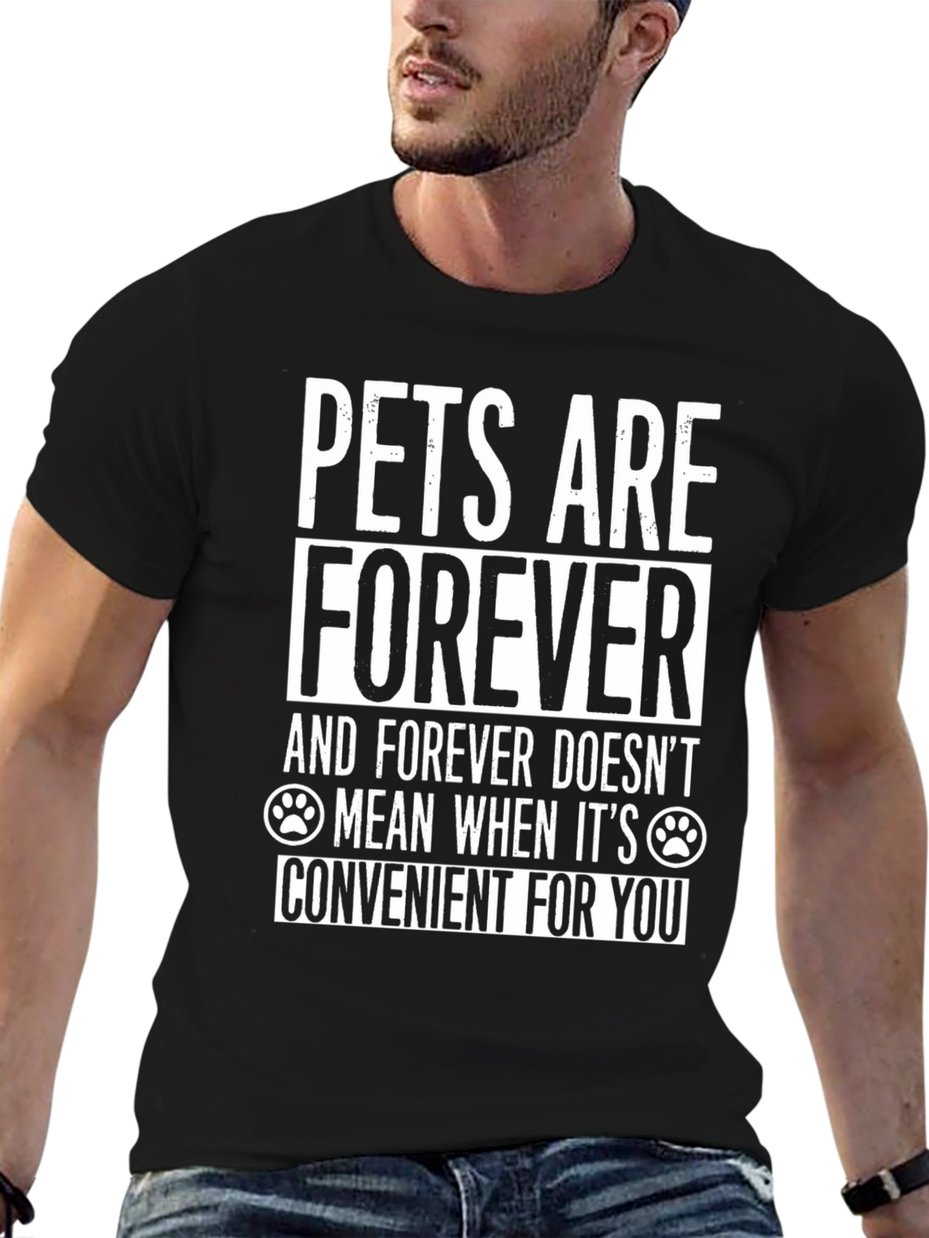 Pets Are Forever T-Shirt - Black Cotton Blend