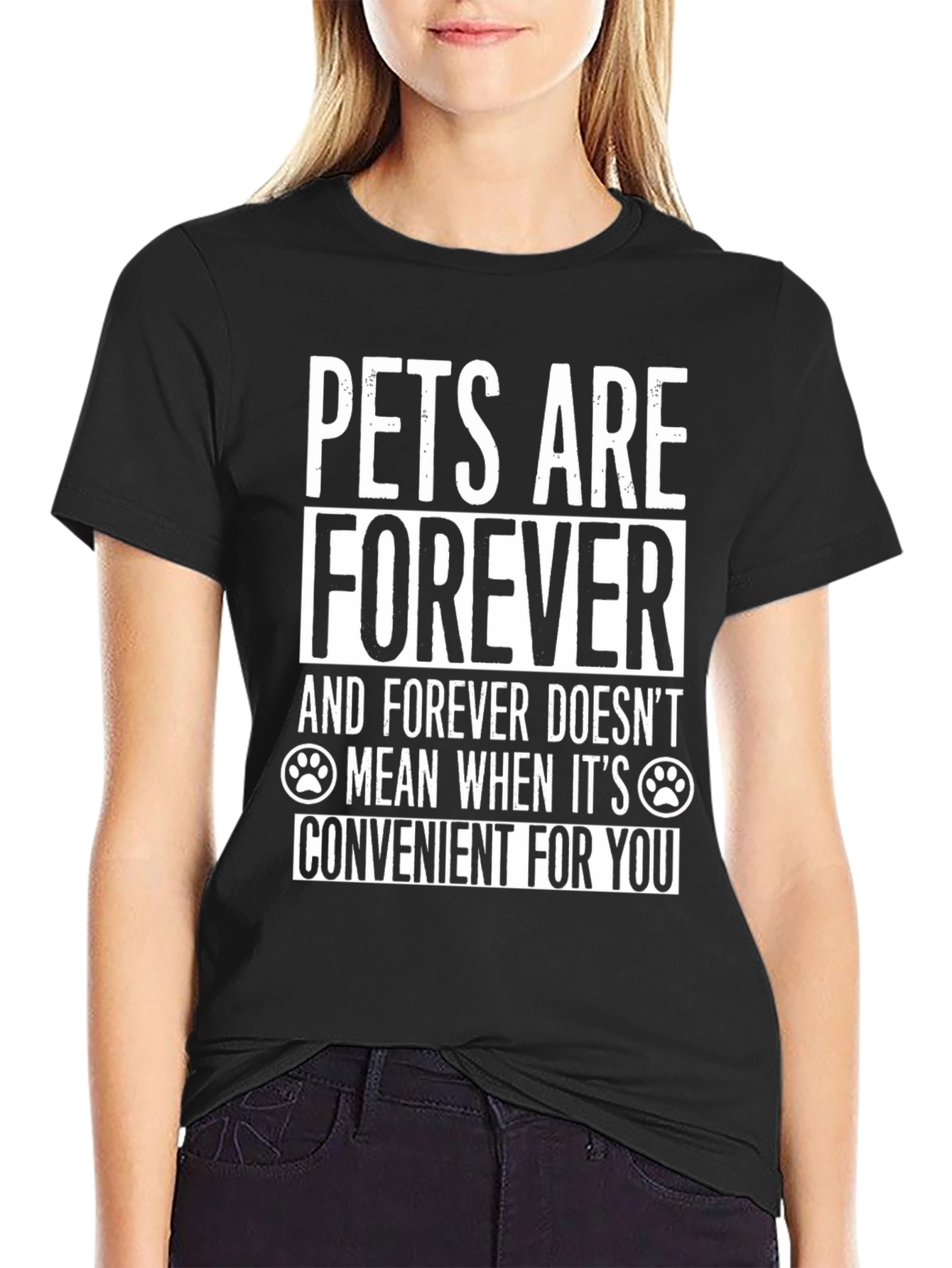Pets Are Forever T-Shirt - Black Cotton Blend