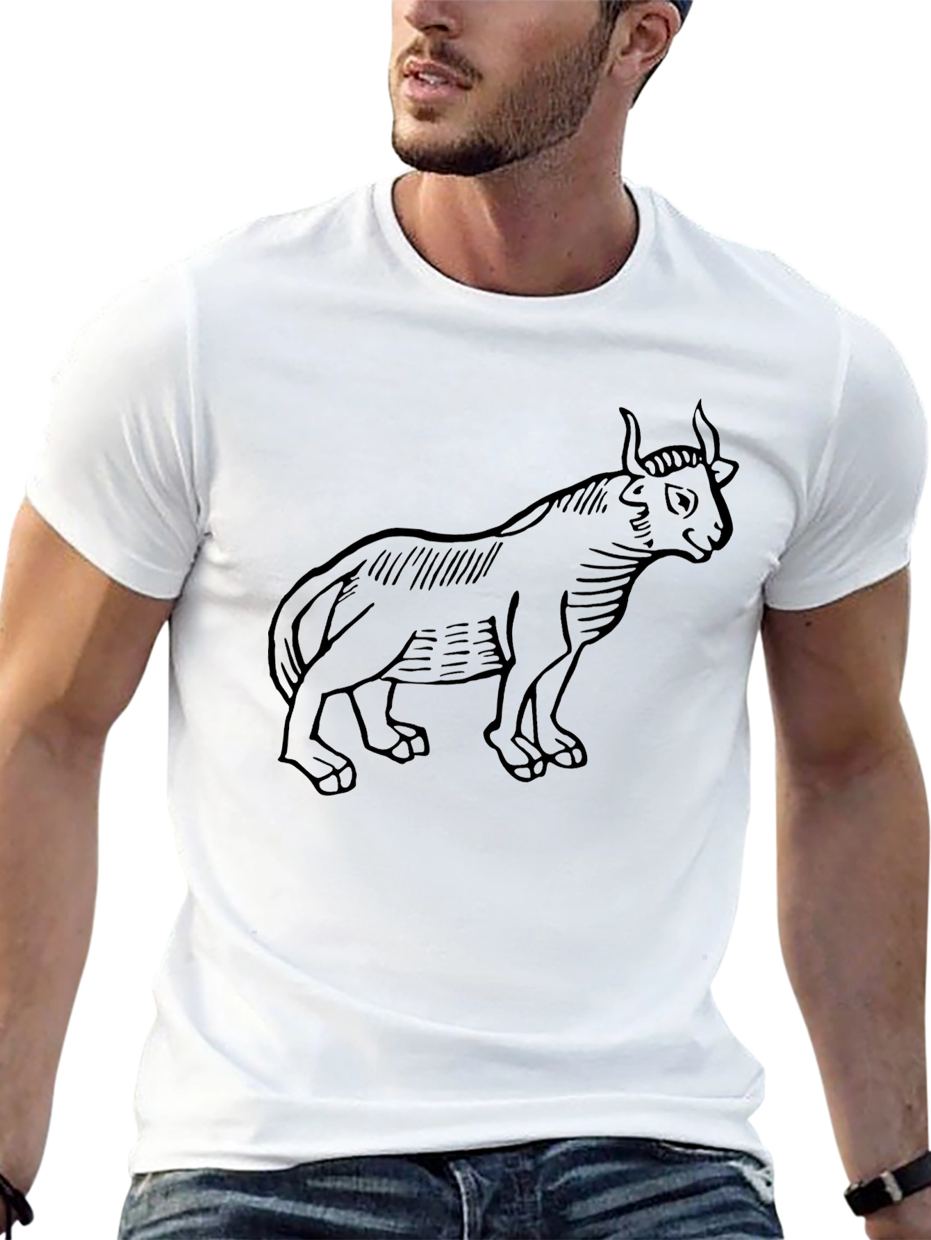 Black Bull Graphic Tee - Mens Casual T-Shirt