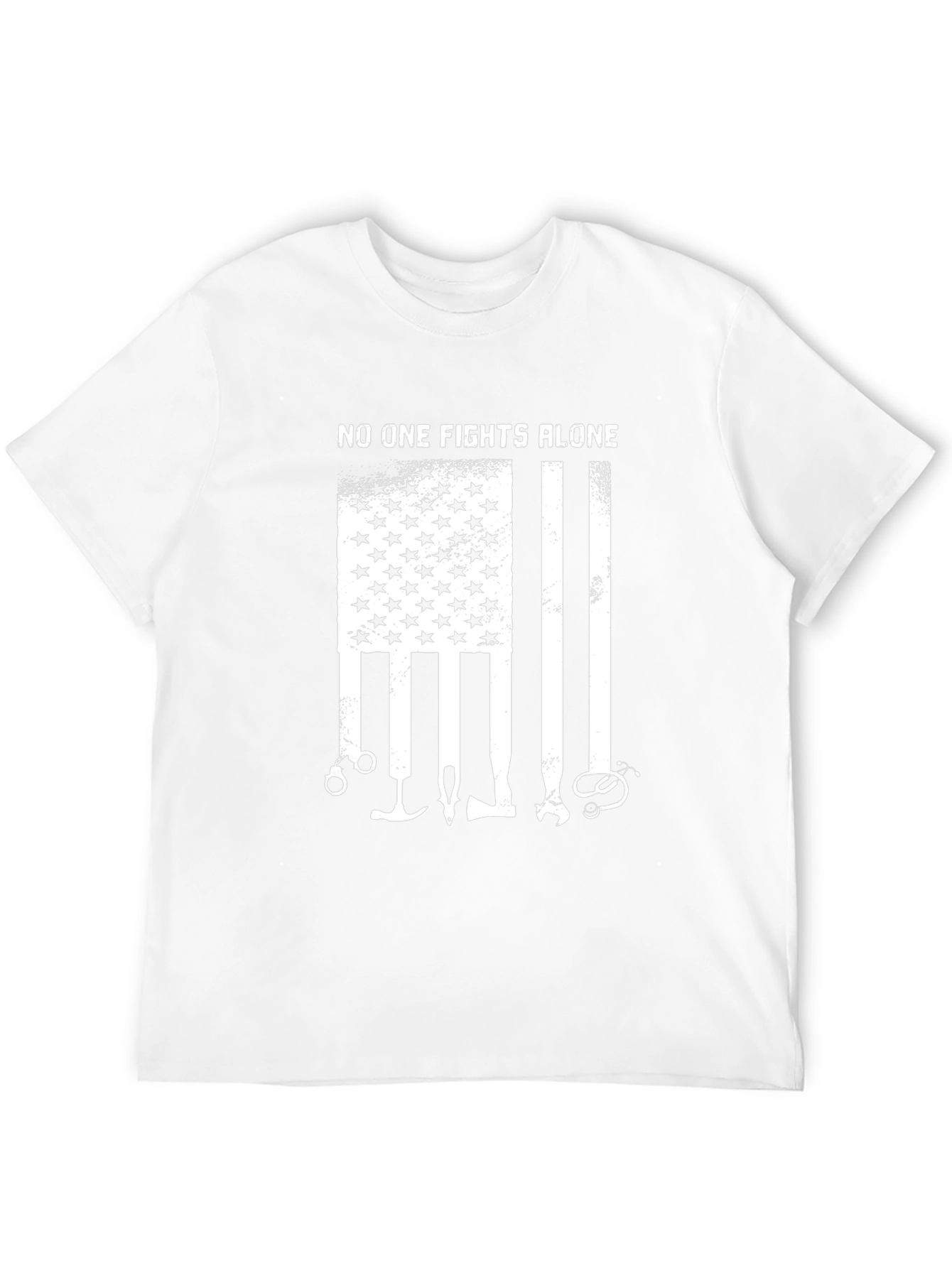 No One Fights Alone T-Shirt American Flag