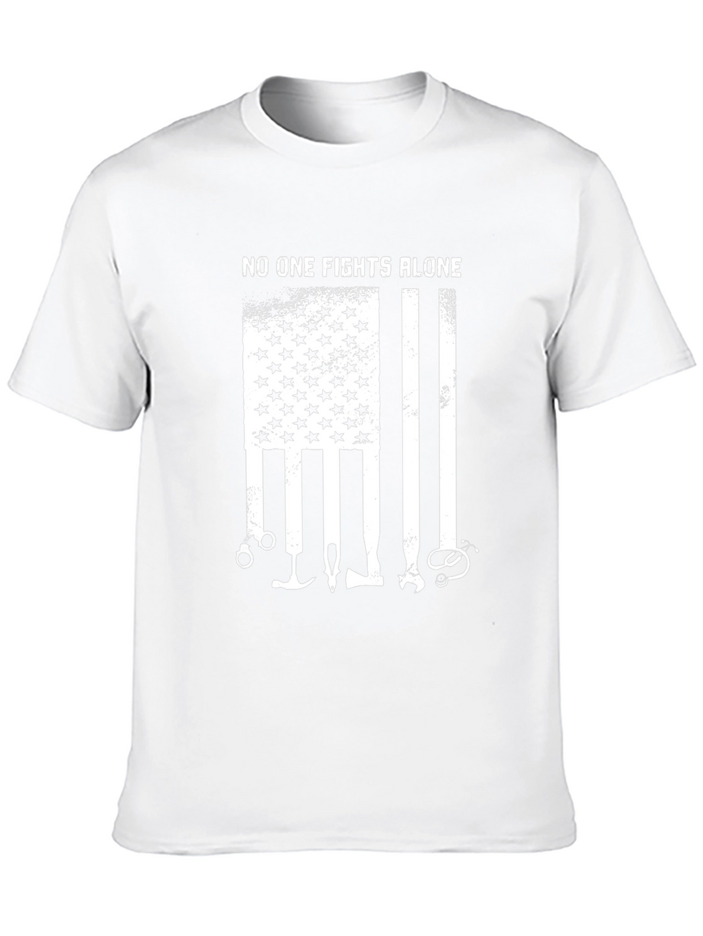 No One Fights Alone T-Shirt American Flag