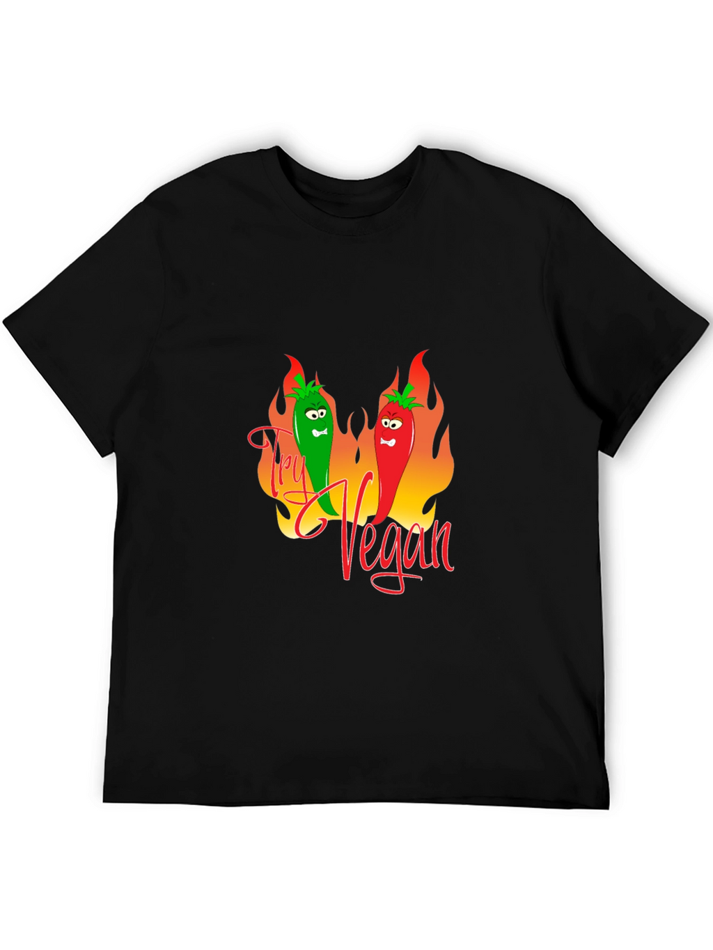 Try Vegan Graphic Tee - Black T-Shirt
