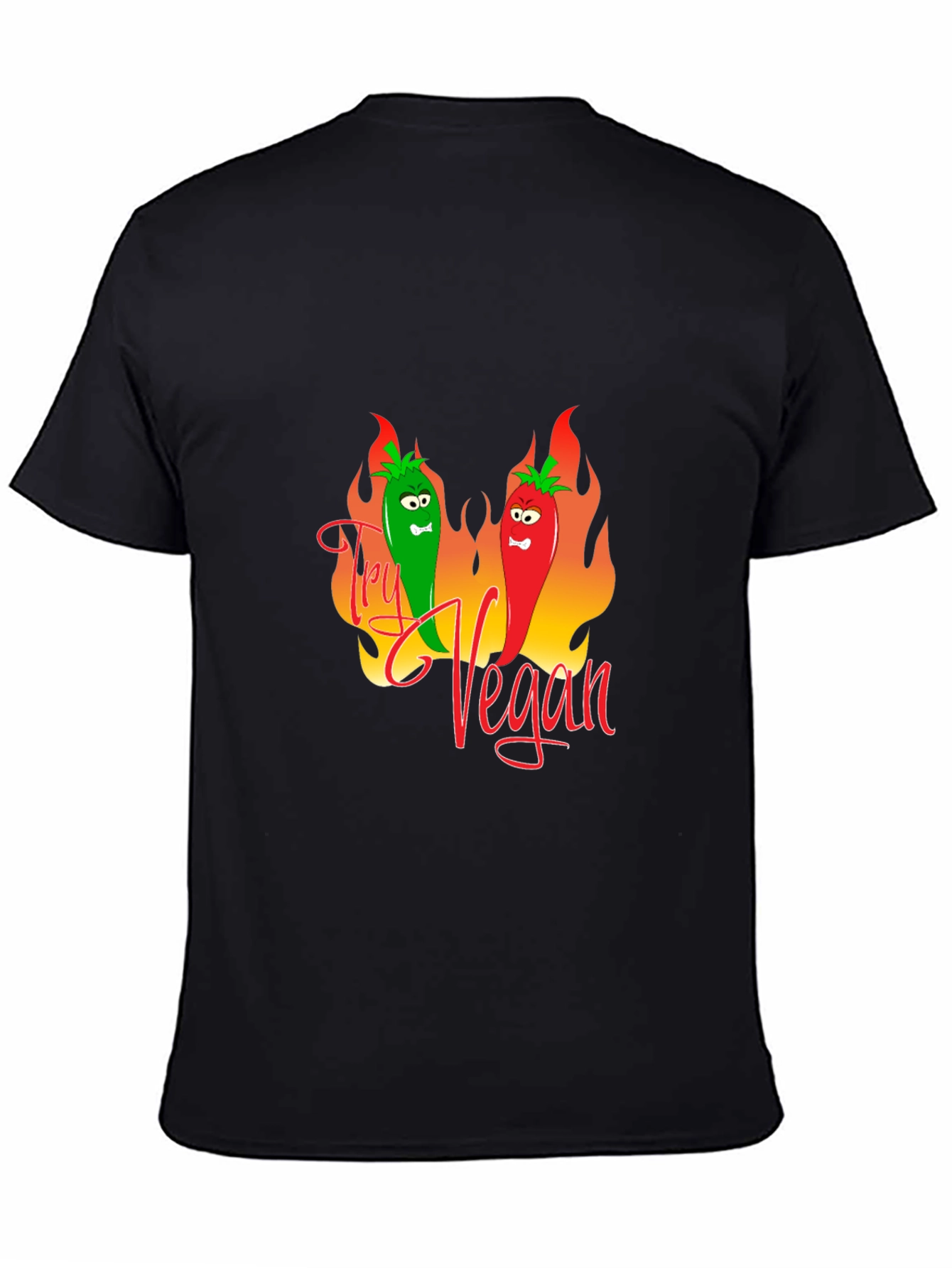 Try Vegan Graphic Tee - Black T-Shirt