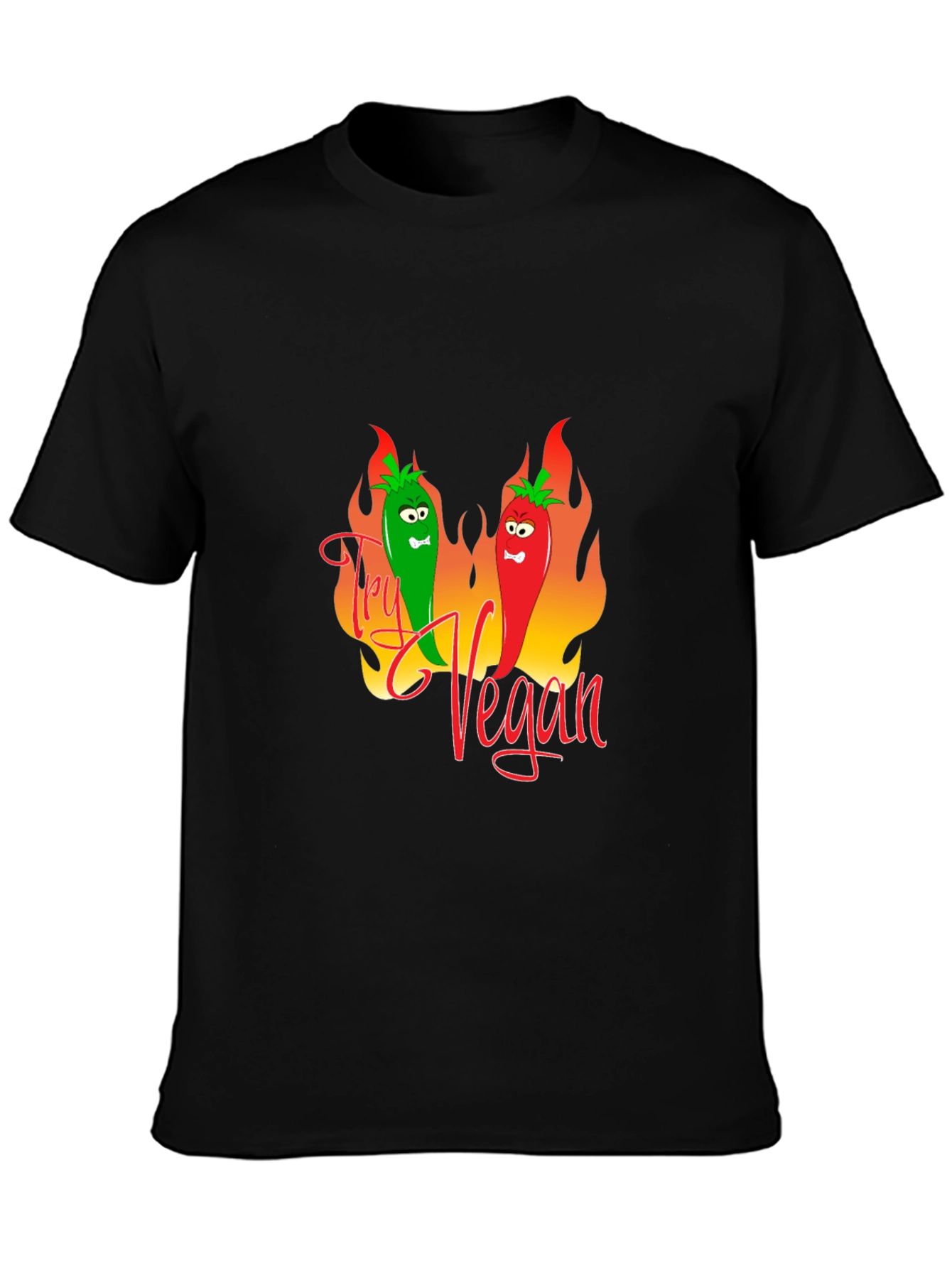 Try Vegan Graphic Tee - Black T-Shirt
