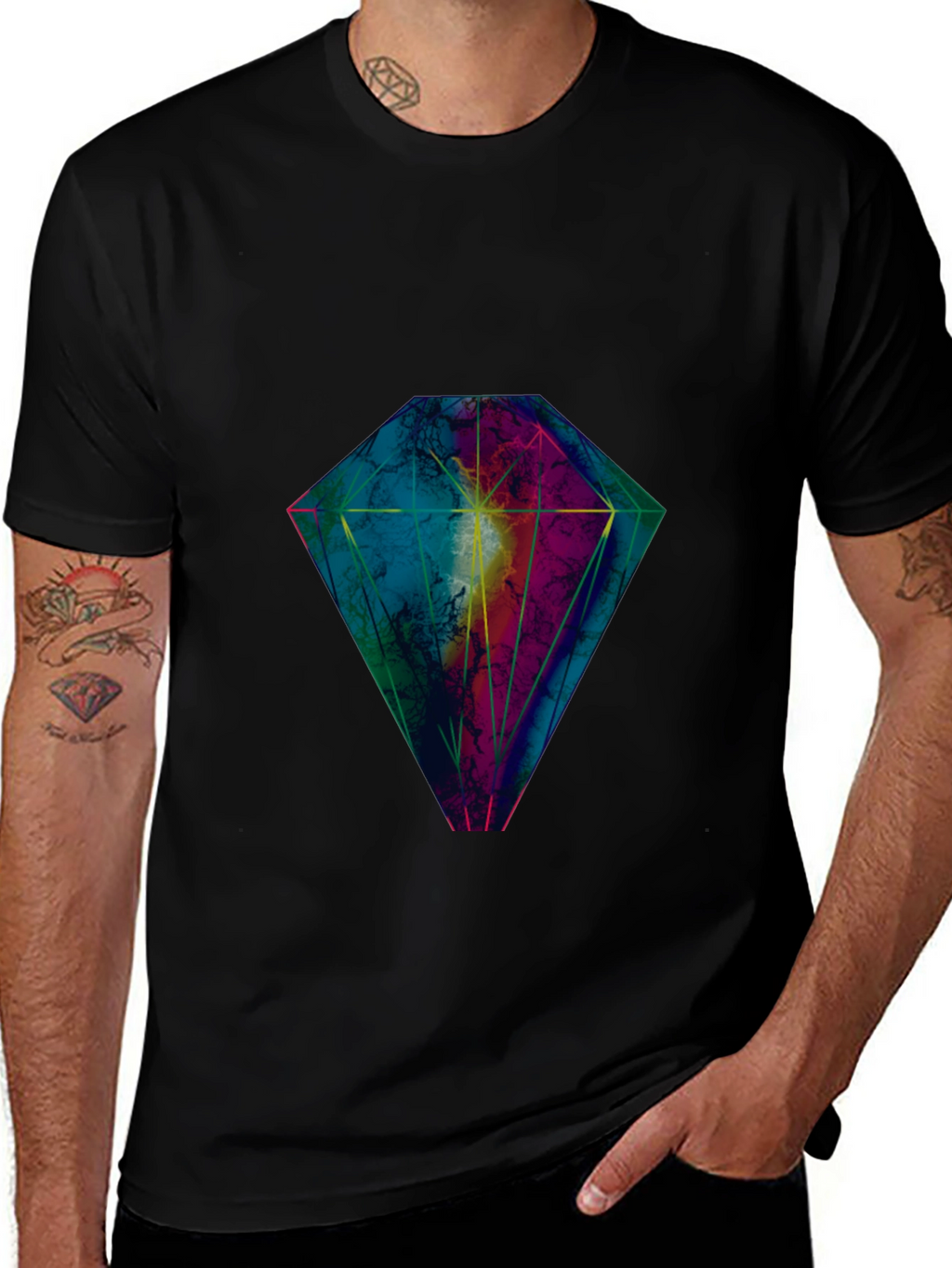 Diamond Graphic Black T-Shirt