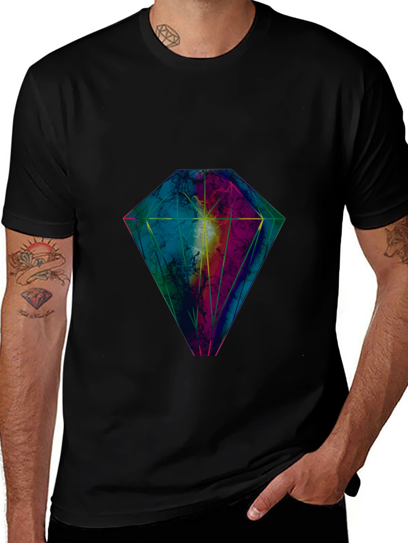 Diamond Graphic Black T-Shirt