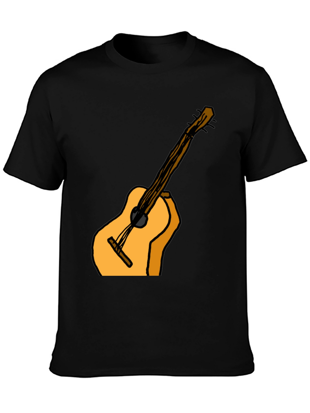 Guitar Graphic Tee - Casual Black T-Shirt