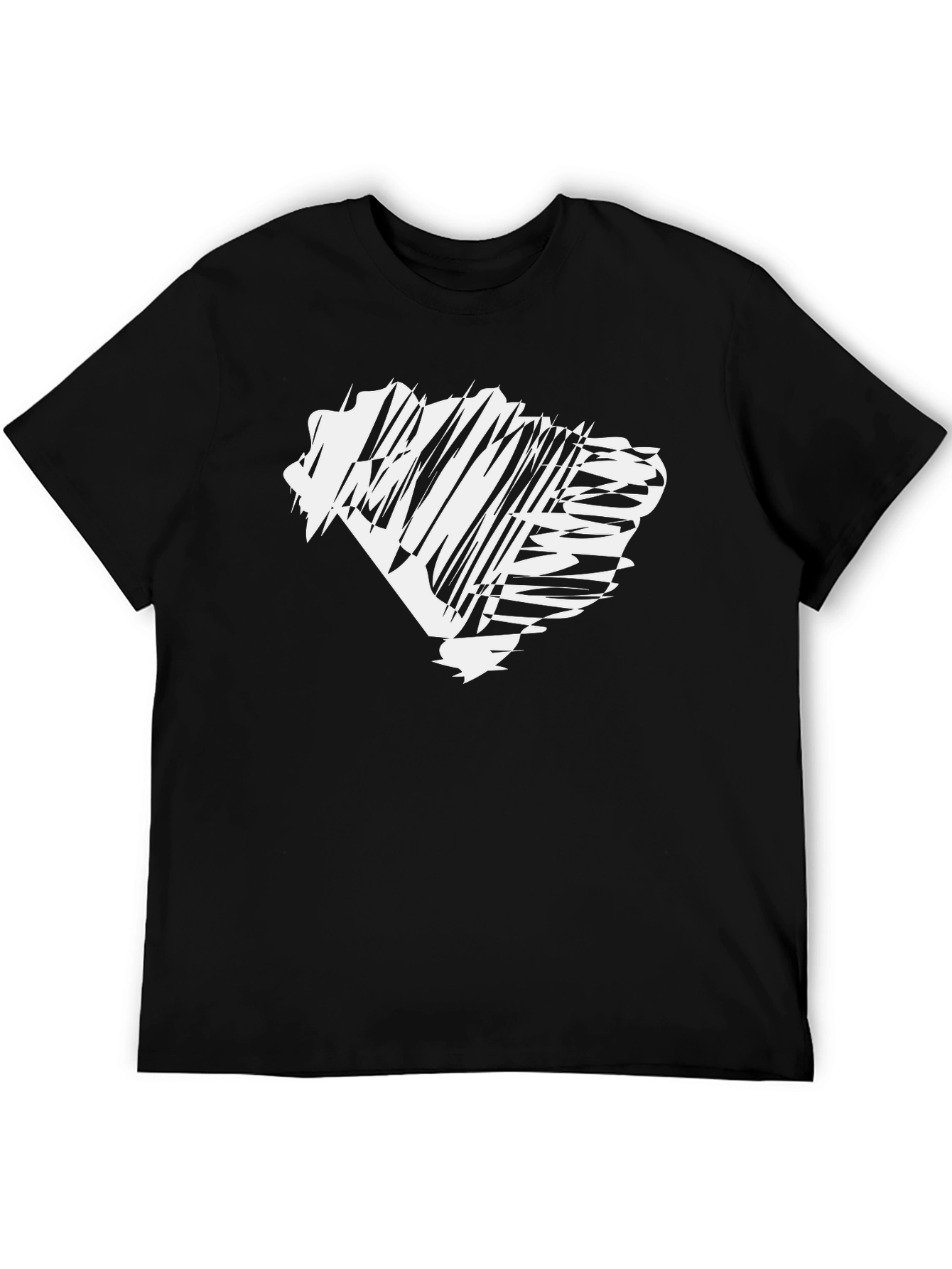 Abstract Graphic Print Black Tee