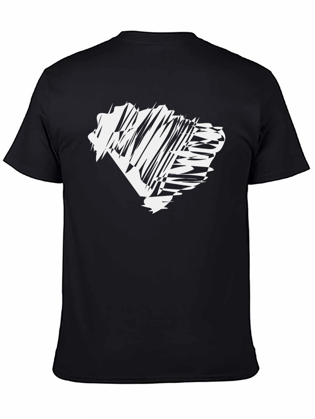 Abstract Graphic Print Black Tee