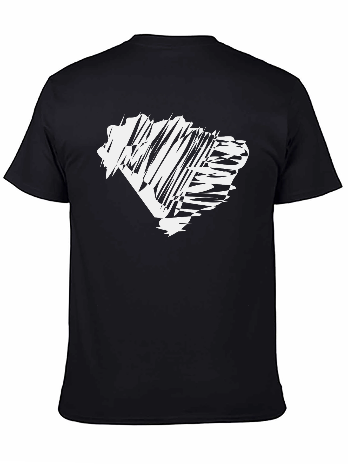 Abstract Graphic Print Black Tee