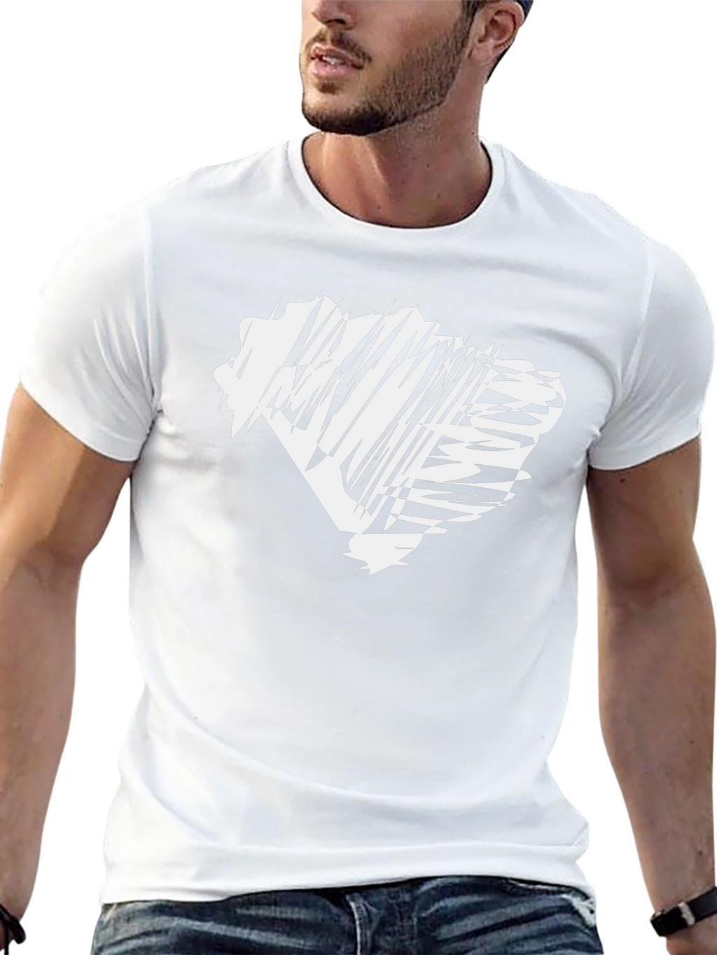 Abstract Graphic Print Black Tee