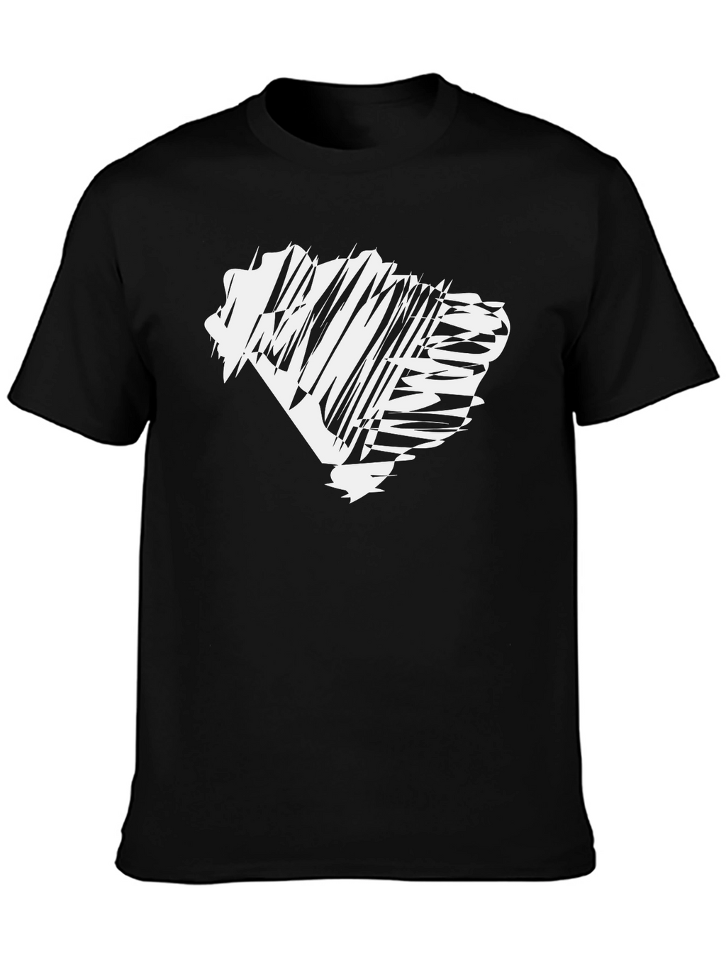 Abstract Graphic Print Black Tee