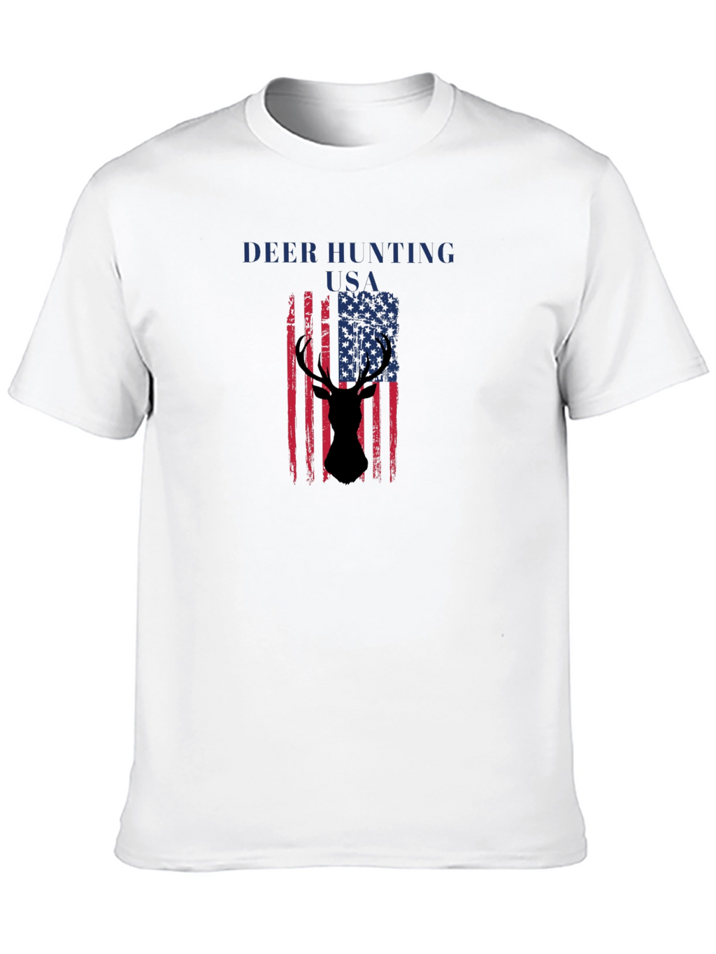Deer Hunting USA Flag Graphic T-Shirt