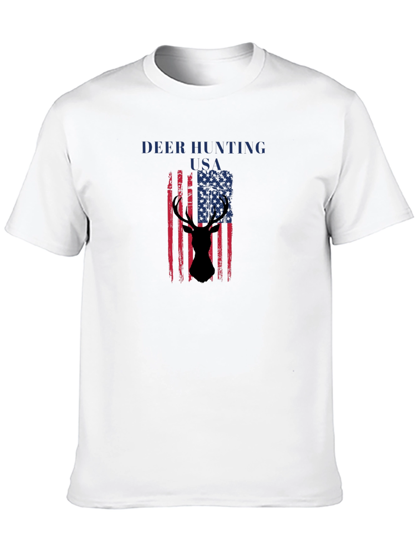 Deer Hunting USA Flag Graphic T-Shirt