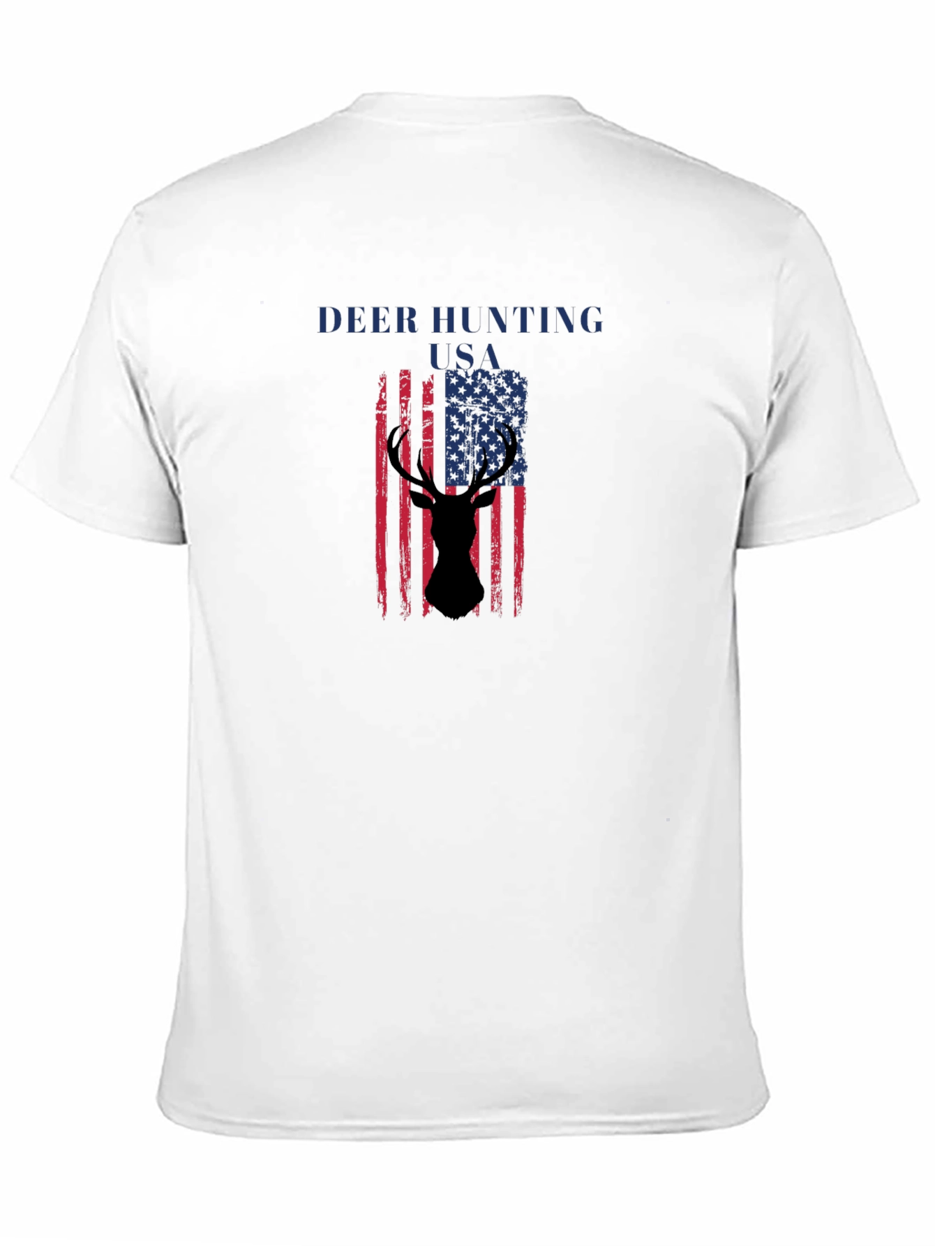 Deer Hunting USA Flag Graphic T-Shirt