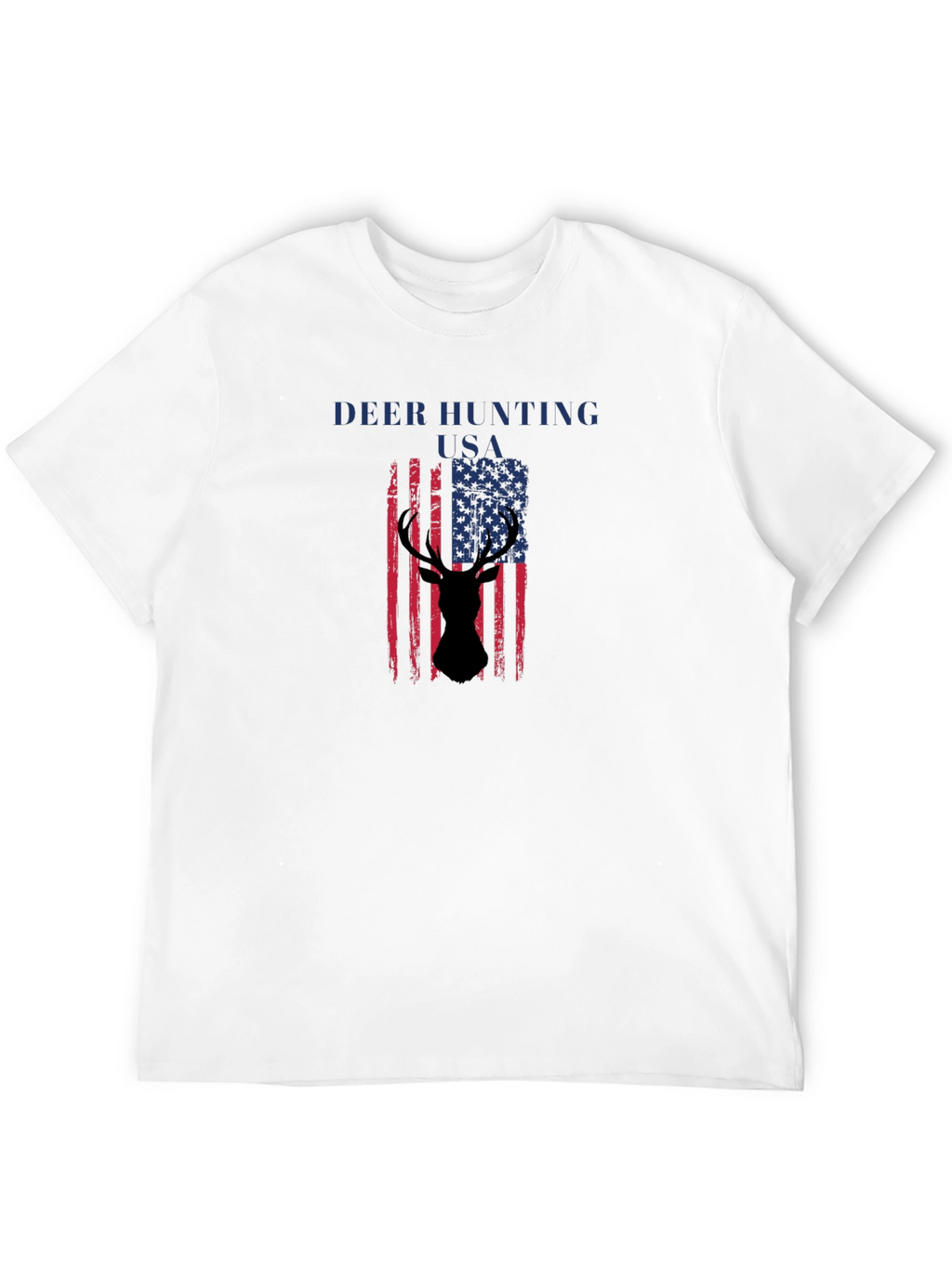 Deer Hunting USA Flag Graphic T-Shirt