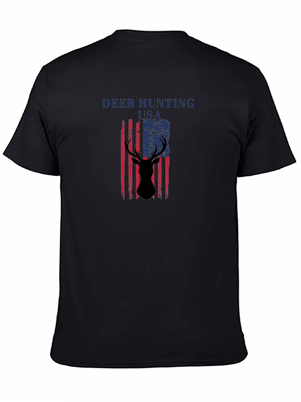 Deer Hunting USA Flag Graphic T-Shirt