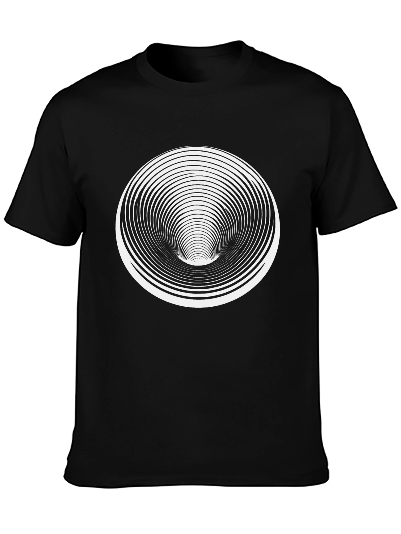 Optical Illusion T-Shirt - Black Vortex Design