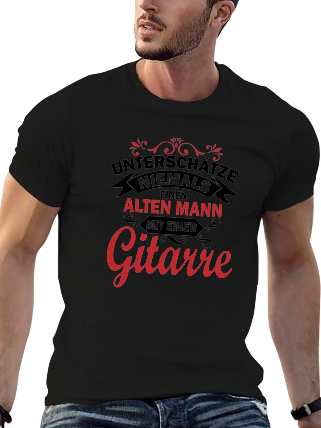 Old Man Guitar T-Shirt - Dont Underestimate