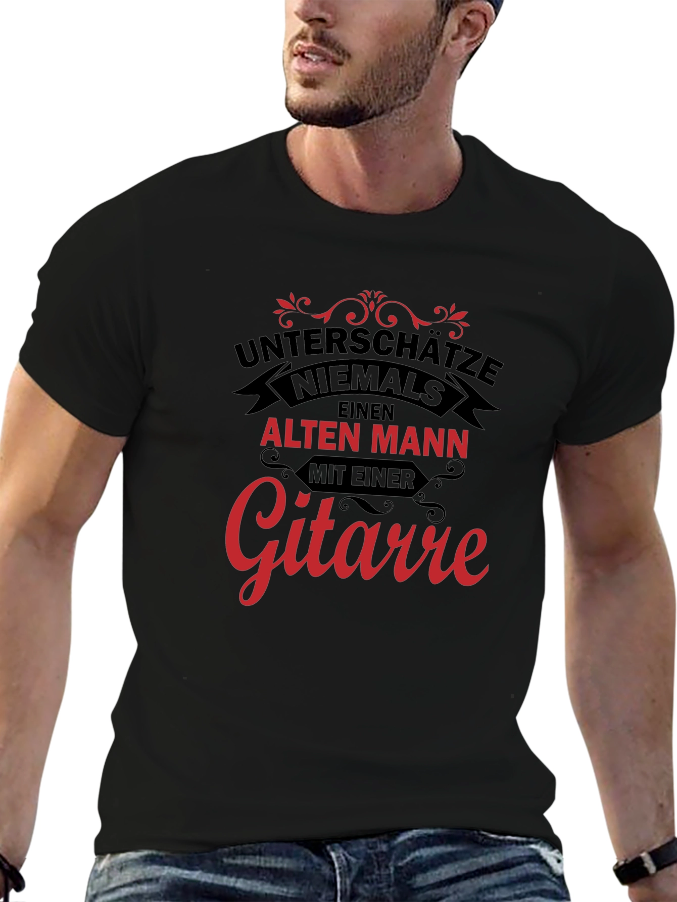 Old Man Guitar T-Shirt - Dont Underestimate