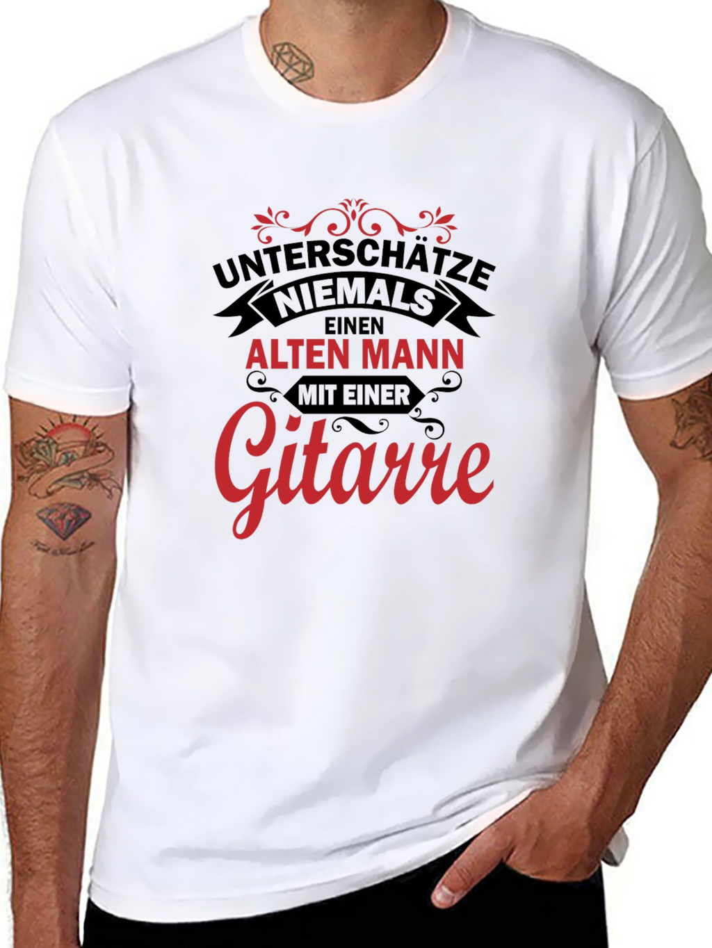 Old Man Guitar T-Shirt - Dont Underestimate