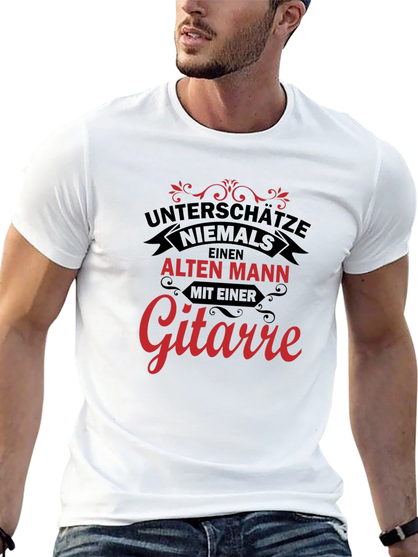 Old Man Guitar T-Shirt - Dont Underestimate