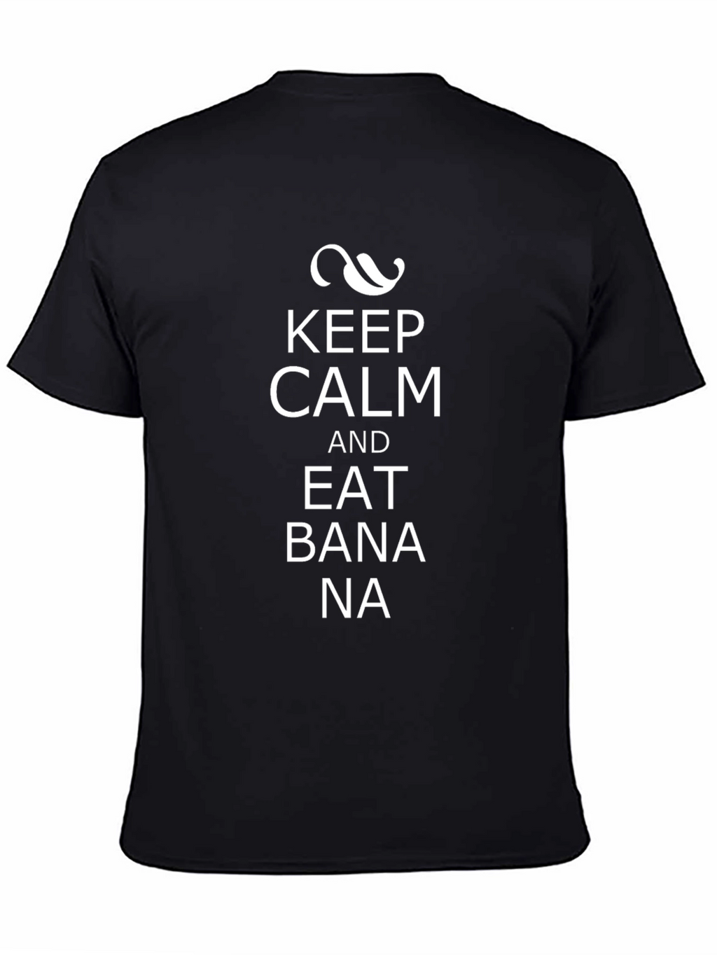 Keep Calm and Eat Banana Mens Black T-Shirt