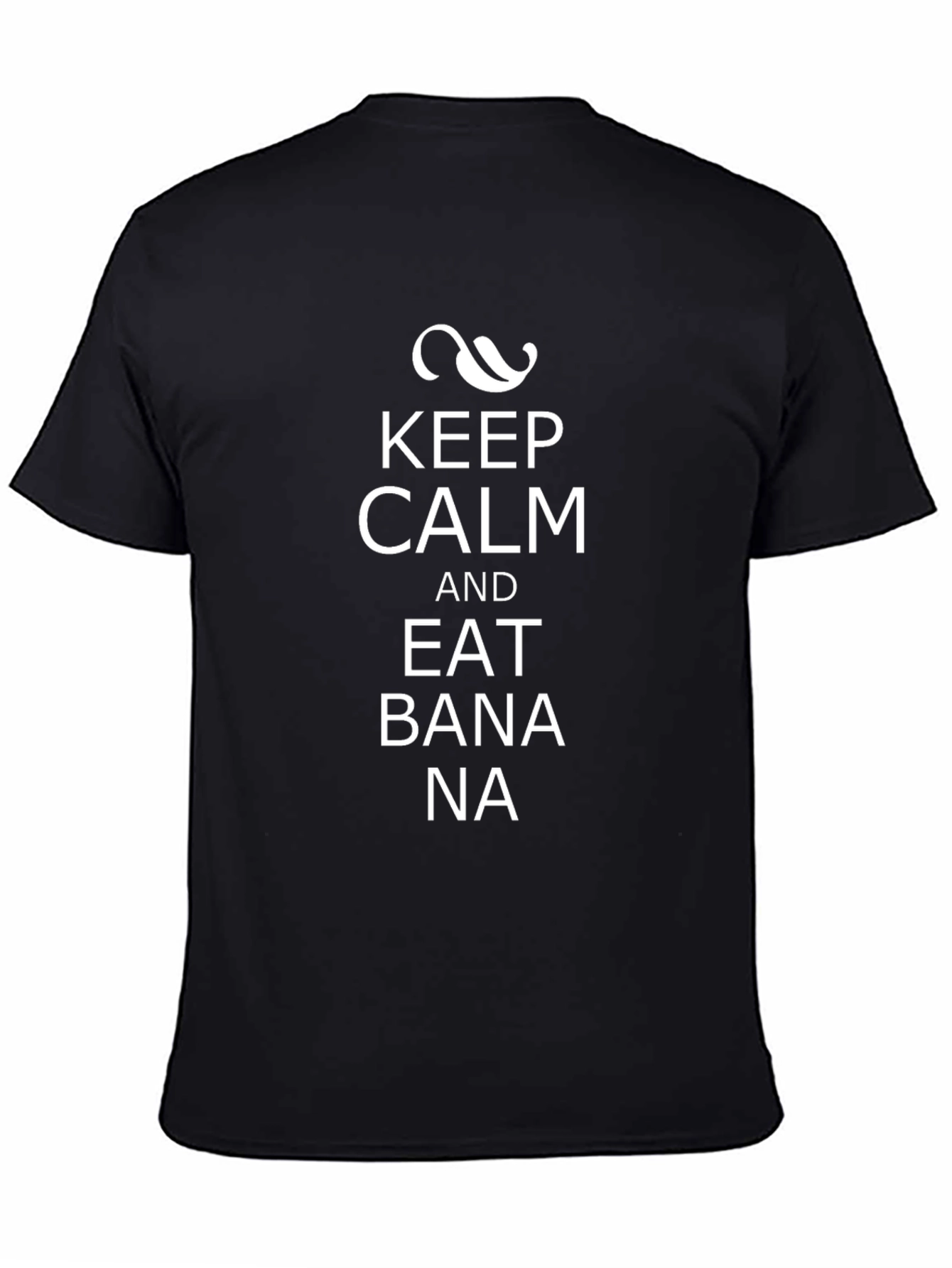 Keep Calm and Eat Banana Mens Black T-Shirt